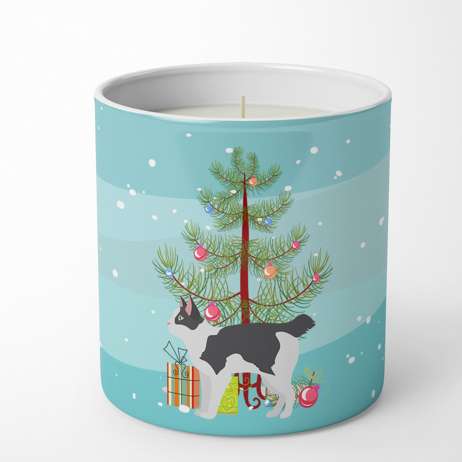 Buy this Japanese Bobtail Cat Merry Christmas 10 oz Decorative Soy Candle