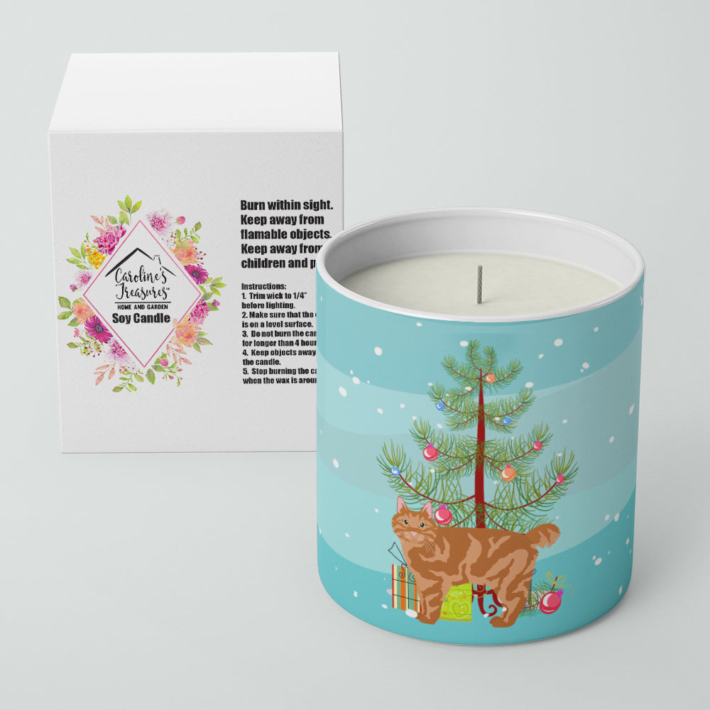 Buy this Kurilian Bobtail Cat Merry Christmas 10 oz Decorative Soy Candle