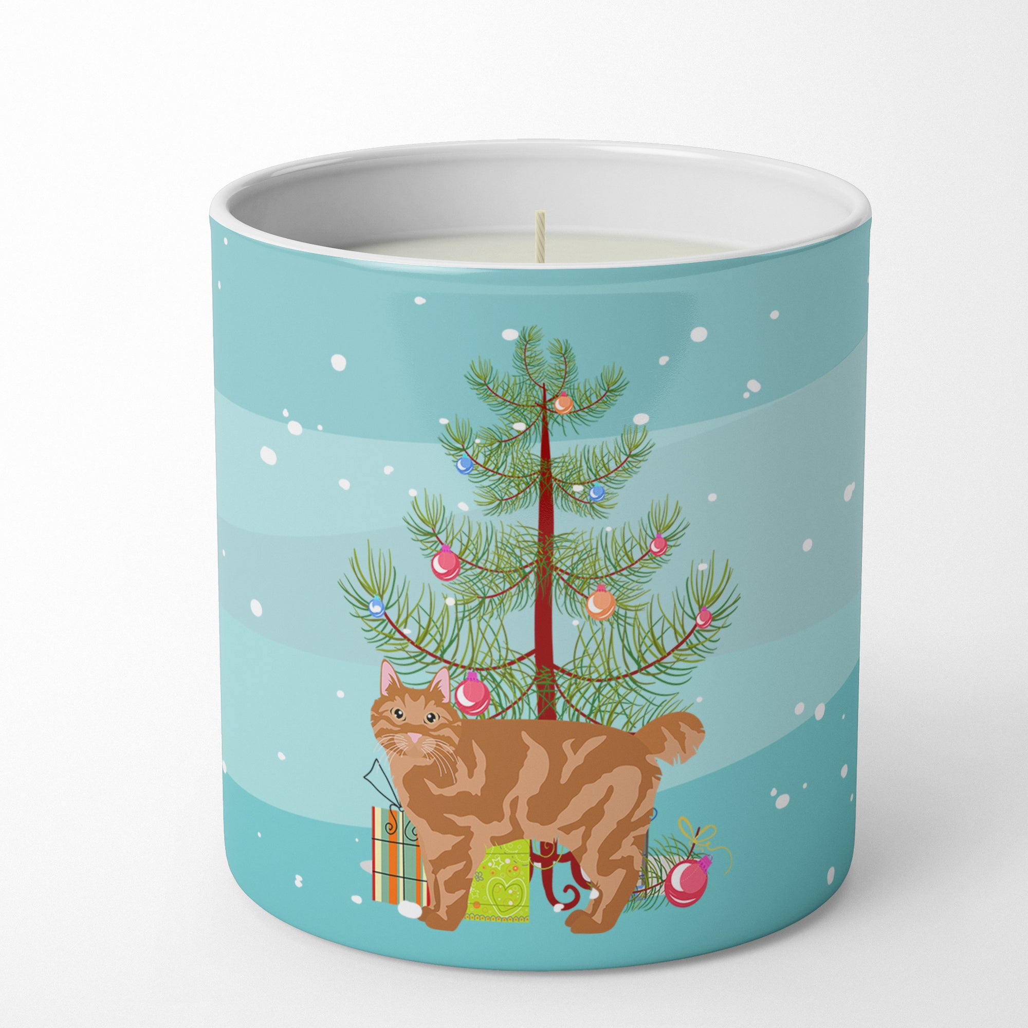 Buy this Kurilian Bobtail Cat Merry Christmas 10 oz Decorative Soy Candle