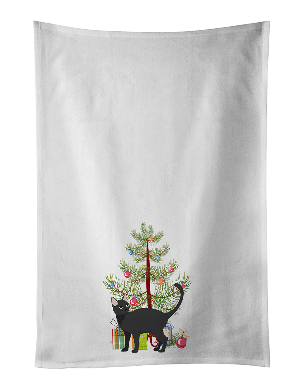 Buy this Malayan #2 Cat Merry Christmas White Kitchen Towel Set of 2