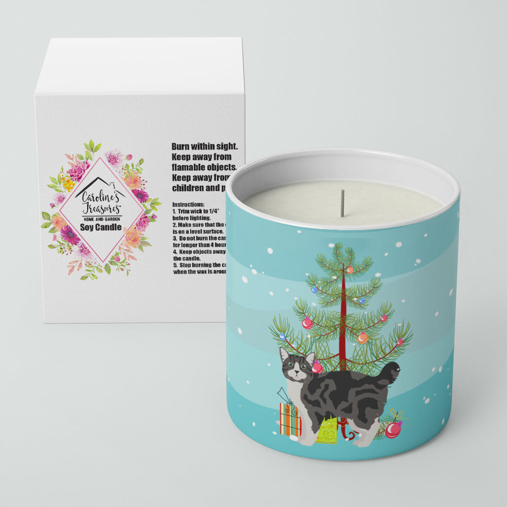 Manx #1 Cat Merry Christmas 10 oz Decorative Soy Candle - the-store.com