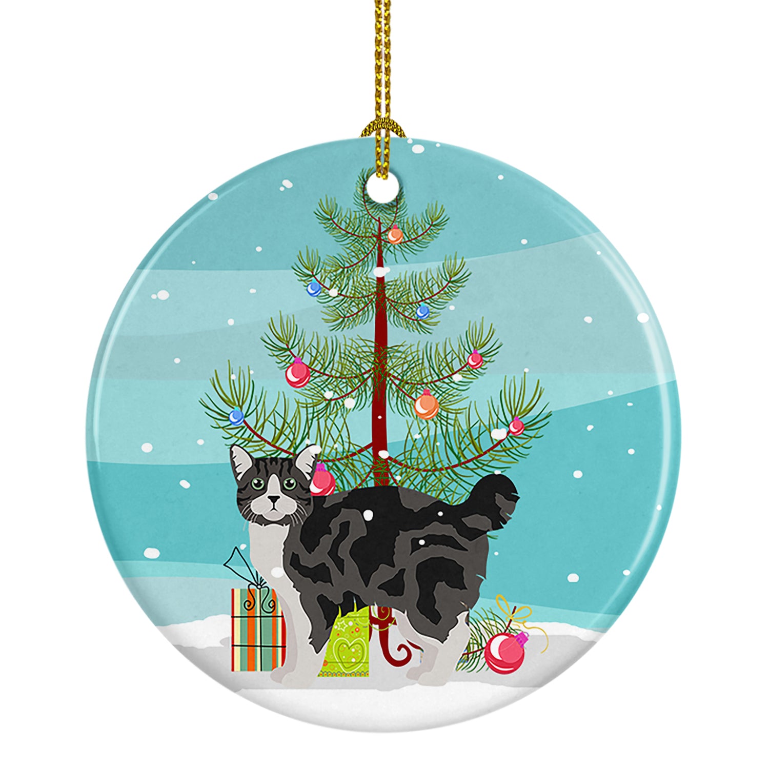 Buy this Manx #1 Cat Merry Christmas Ceramic Ornament