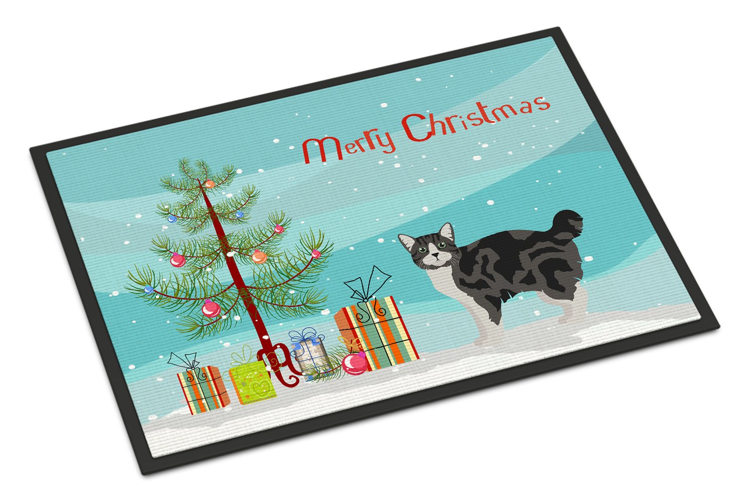 Manx #1 Cat Merry Christmas Indoor or Outdoor Mat 24x36 CK4652JMAT by Caroline's Treasures
