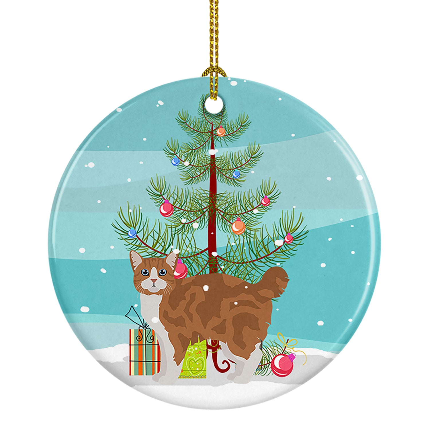 Buy this Manx #2 Cat Merry Christmas Ceramic Ornament