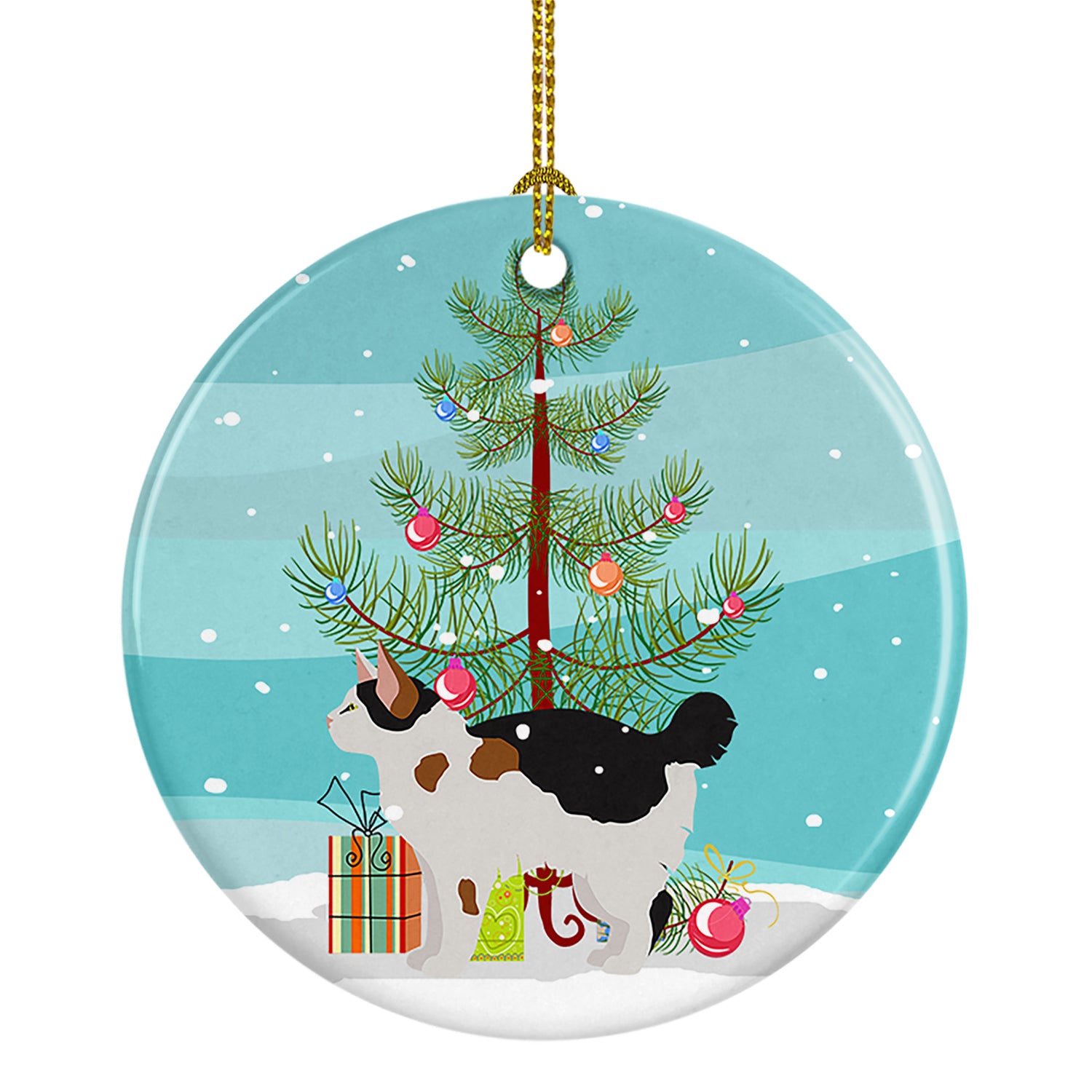 Buy this Manx #3 Cat Merry Christmas Ceramic Ornament
