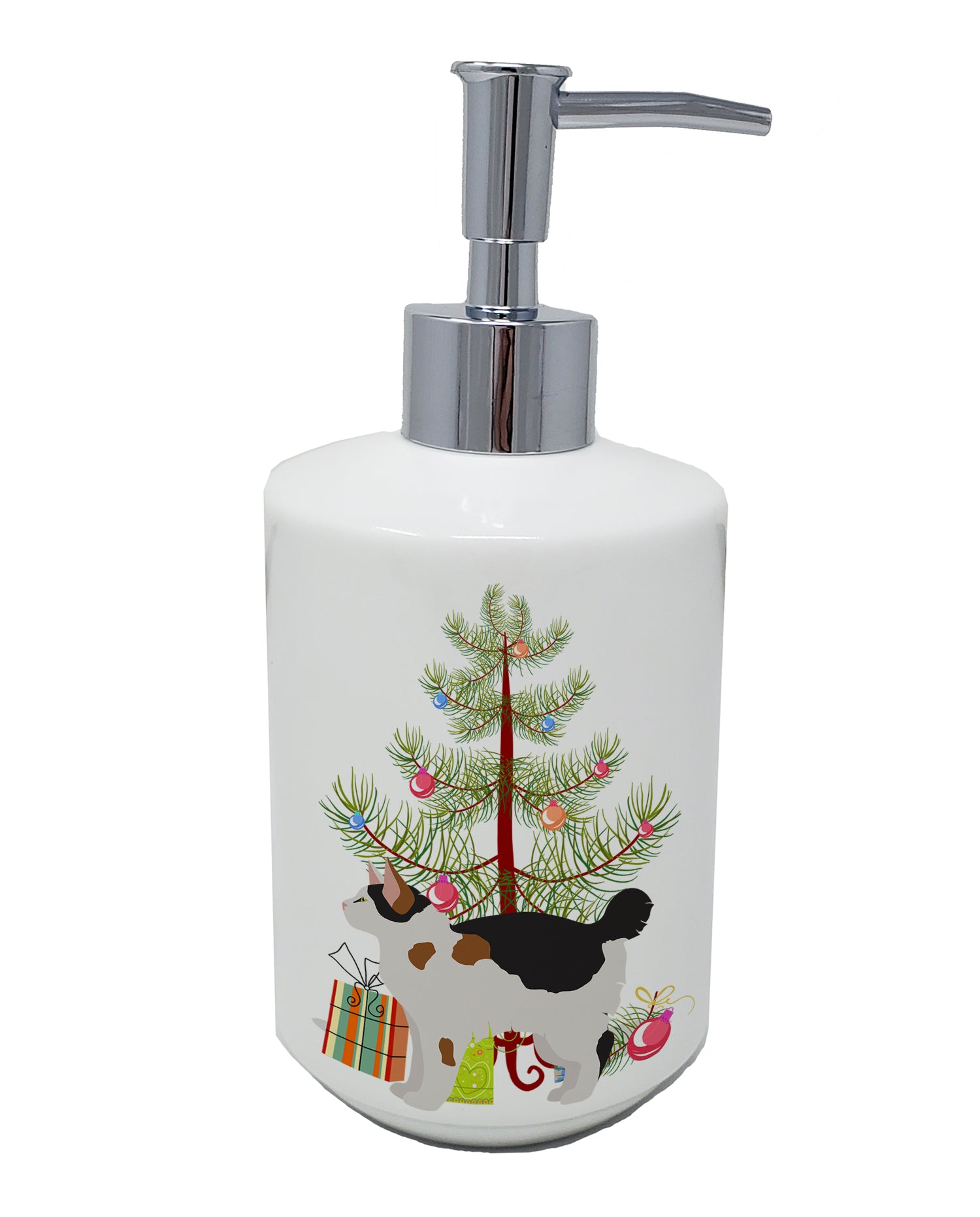 Buy this Manx #3 Cat Merry Christmas Ceramic Soap Dispenser