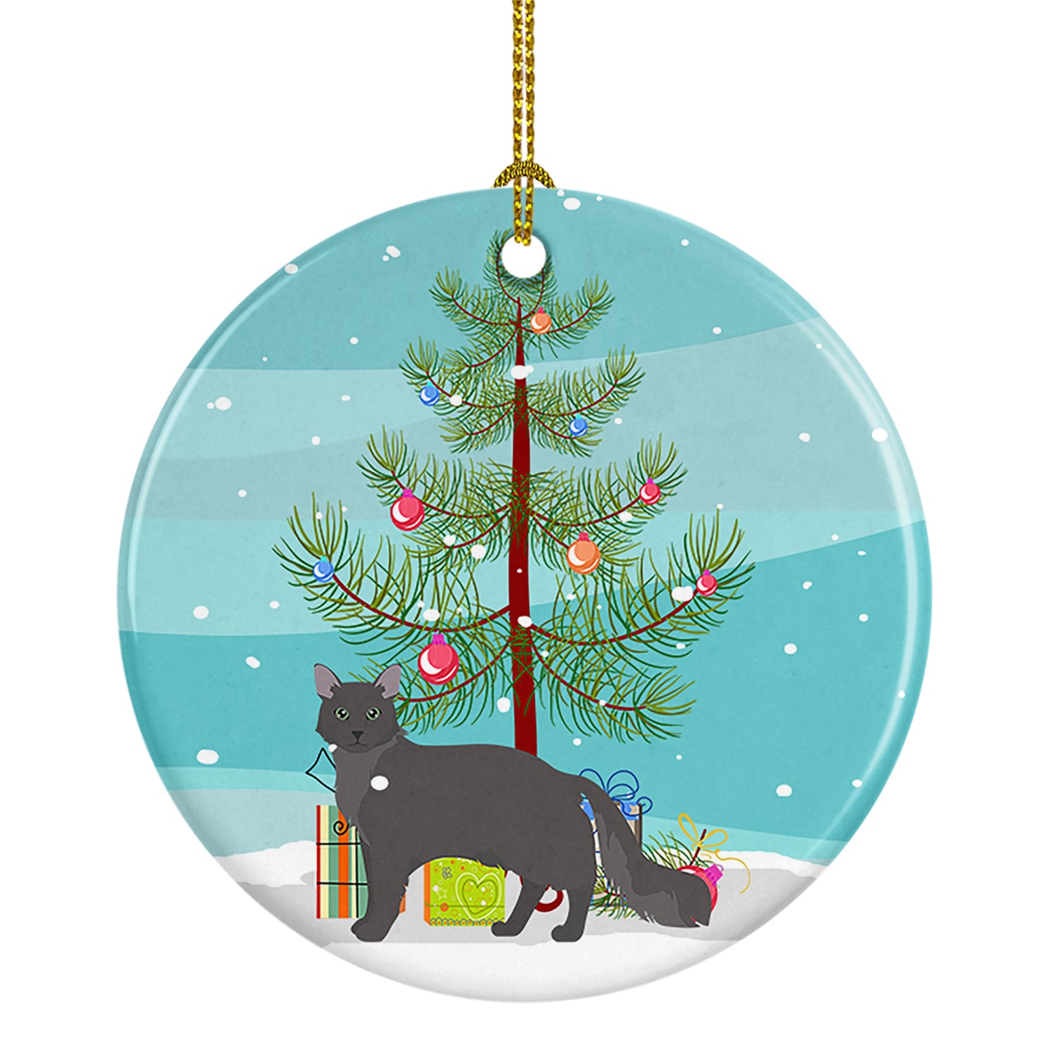 Buy this Nebelung #1 Cat Merry Christmas Ceramic Ornament