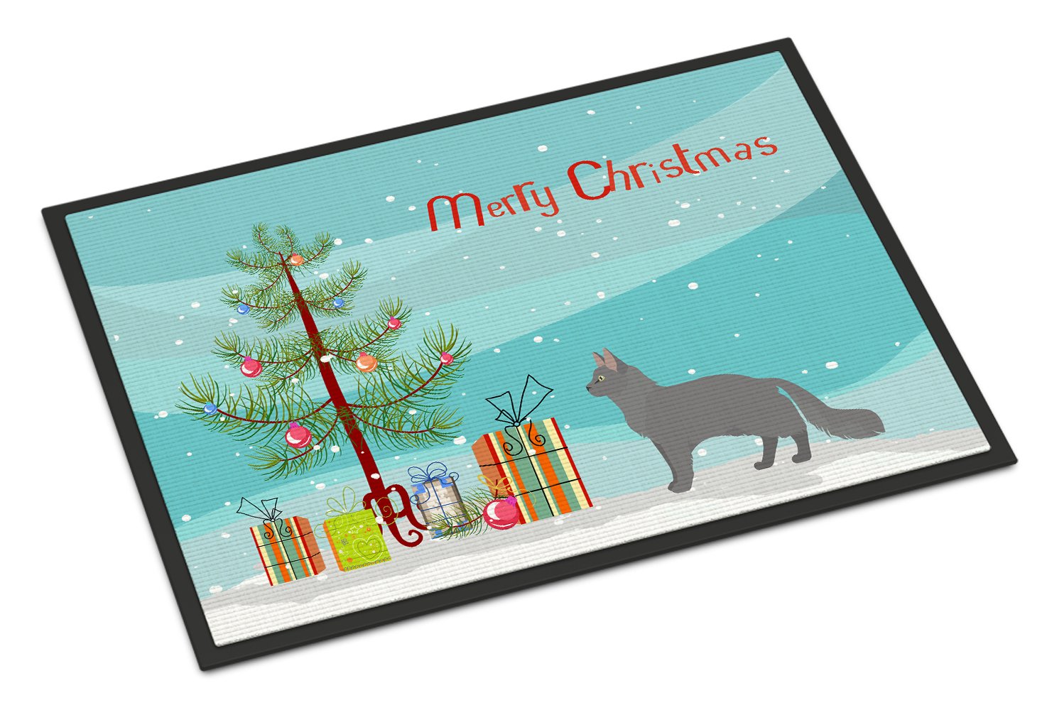 Nebelung #2 Cat Merry Christmas Indoor or Outdoor Mat 24x36 CK4662JMAT by Caroline's Treasures