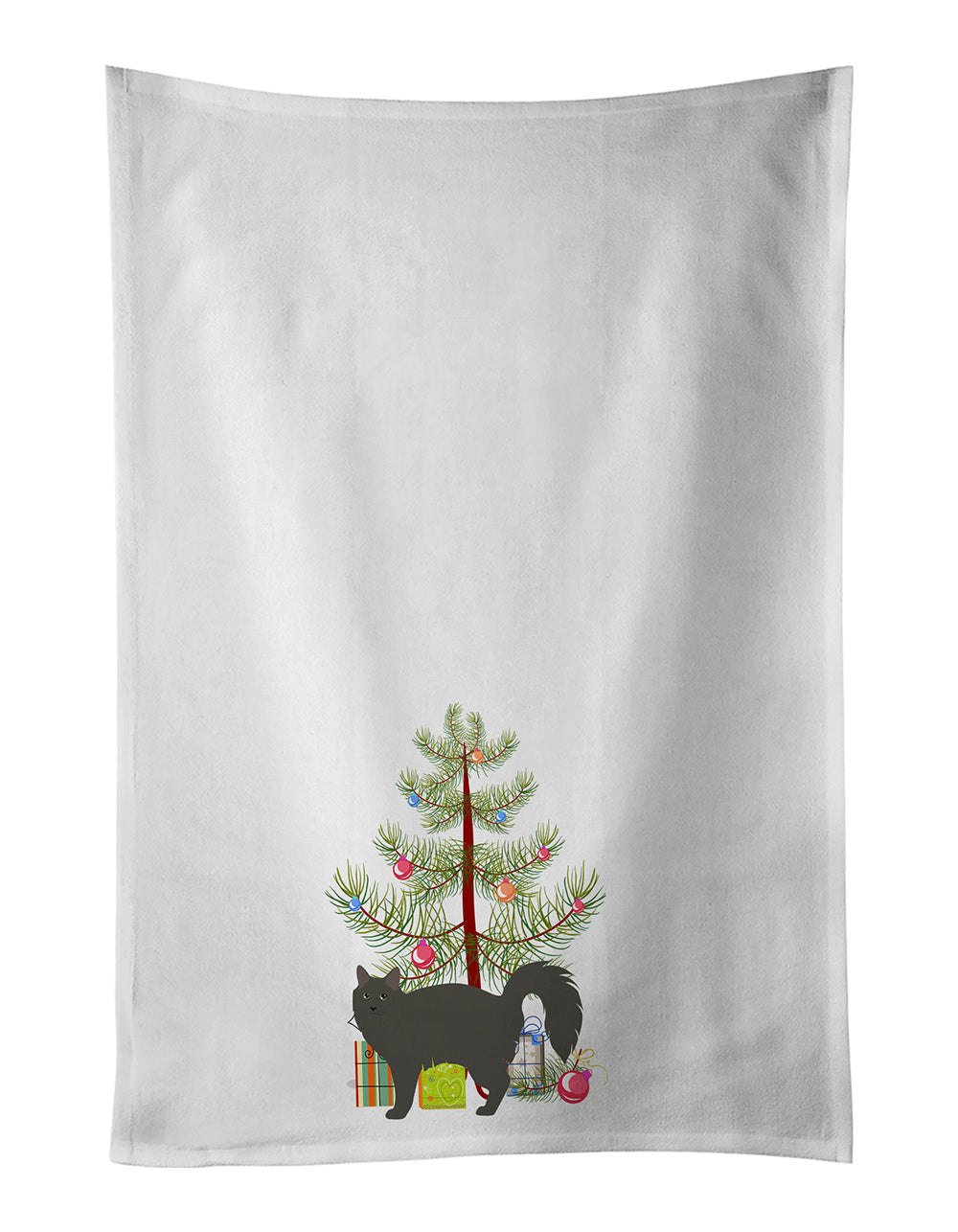 Buy this Nebelung #3 Cat Merry Christmas White Kitchen Towel Set of 2