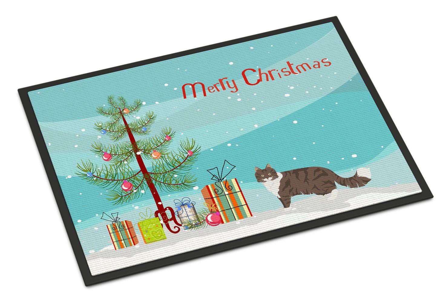 Norwegian Forest Cat Merry Christmas Indoor or Outdoor Mat 24x36 CK4664JMAT by Caroline's Treasures