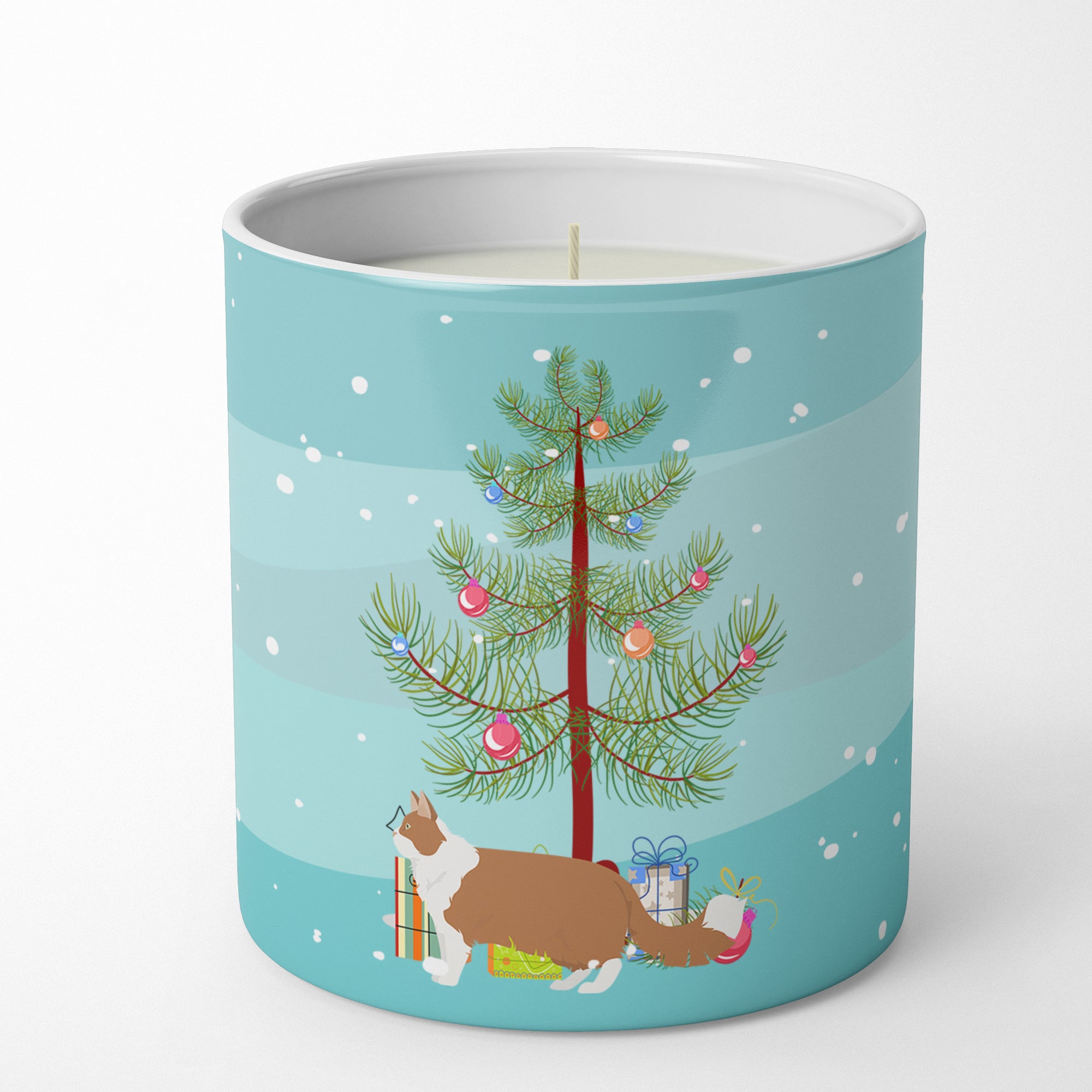 Buy this Norwegian Forest #2 Cat Merry Christmas 10 oz Decorative Soy Candle