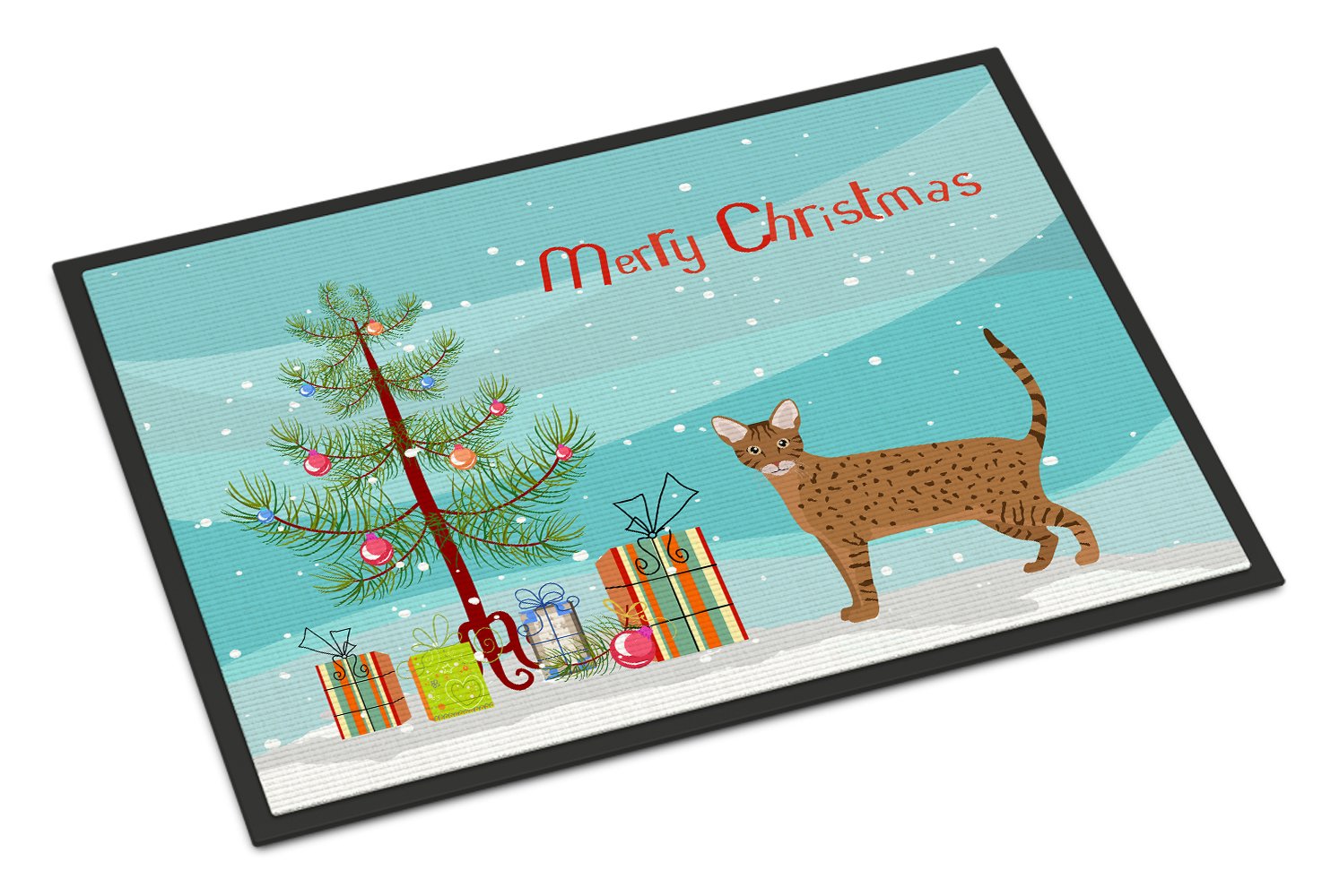 Ocicat Cat Merry Christmas Indoor or Outdoor Mat 24x36 CK4666JMAT by Caroline's Treasures