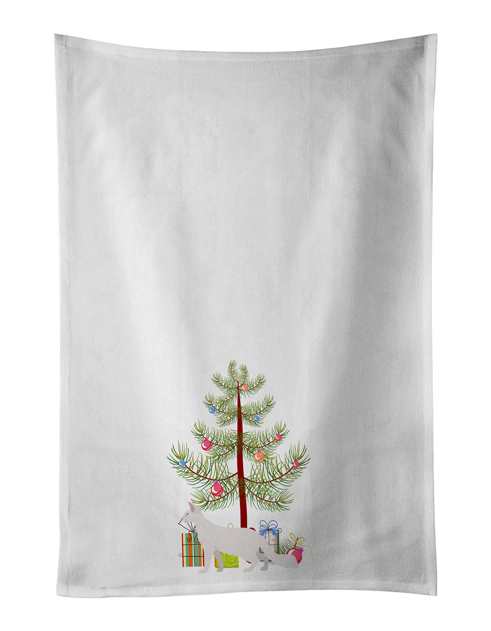 Buy this Oriental Longhair Cat Merry Christmas White Kitchen Towel Set of 2