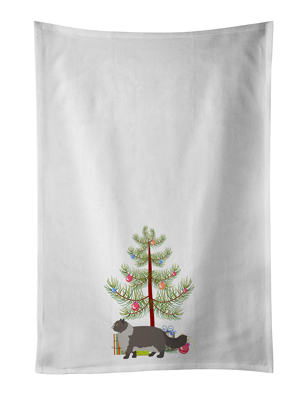 Buy this Persian Modern #2 Cat Merry Christmas White Kitchen Towel Set of 2