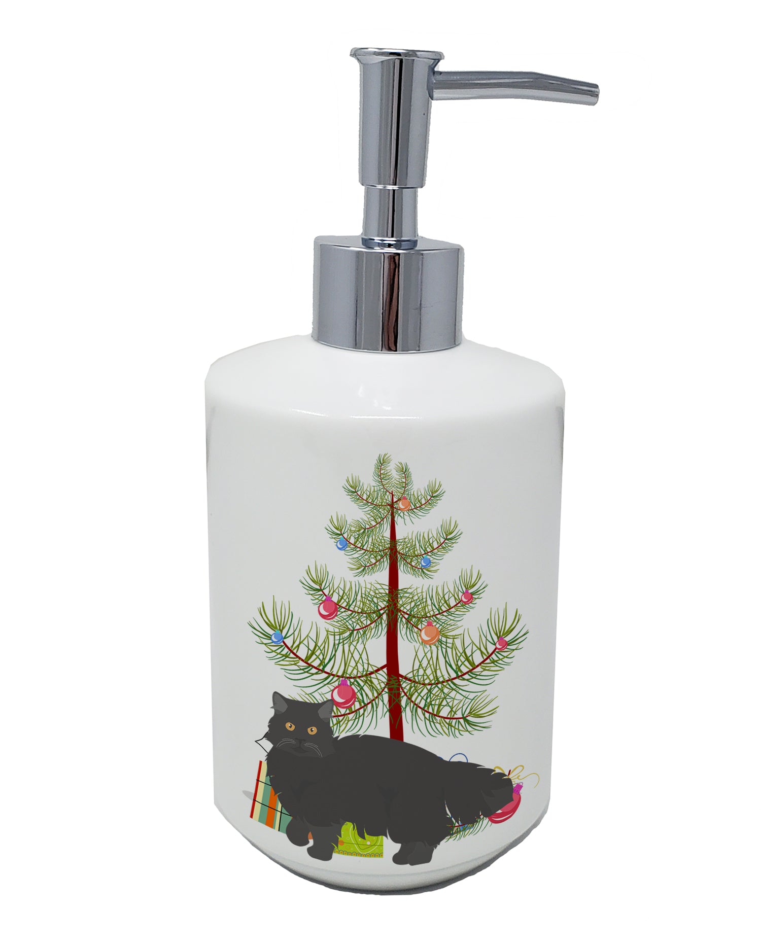 Buy this Black Persian Traditional Cat Merry Christmas Ceramic Soap Dispenser