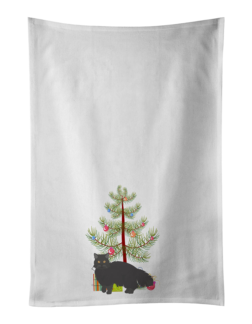 Buy this Black Persian Traditional Cat Merry Christmas White Kitchen Towel Set of 2