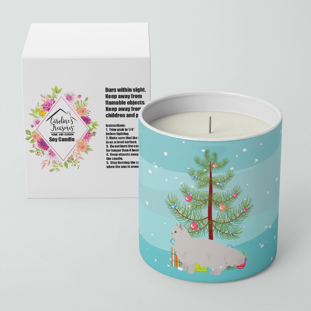 White Persian Traditional Cat Merry Christmas 10 oz Decorative Soy Candle - the-store.com