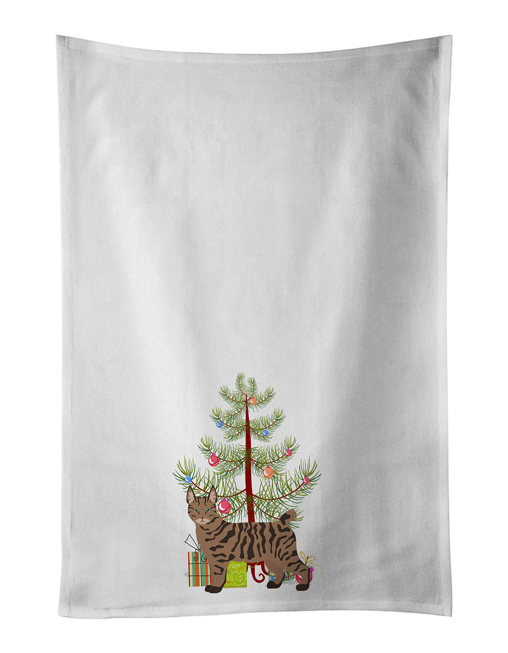 Buy this Pixie Bob #1 Cat Merry Christmas White Kitchen Towel Set of 2
