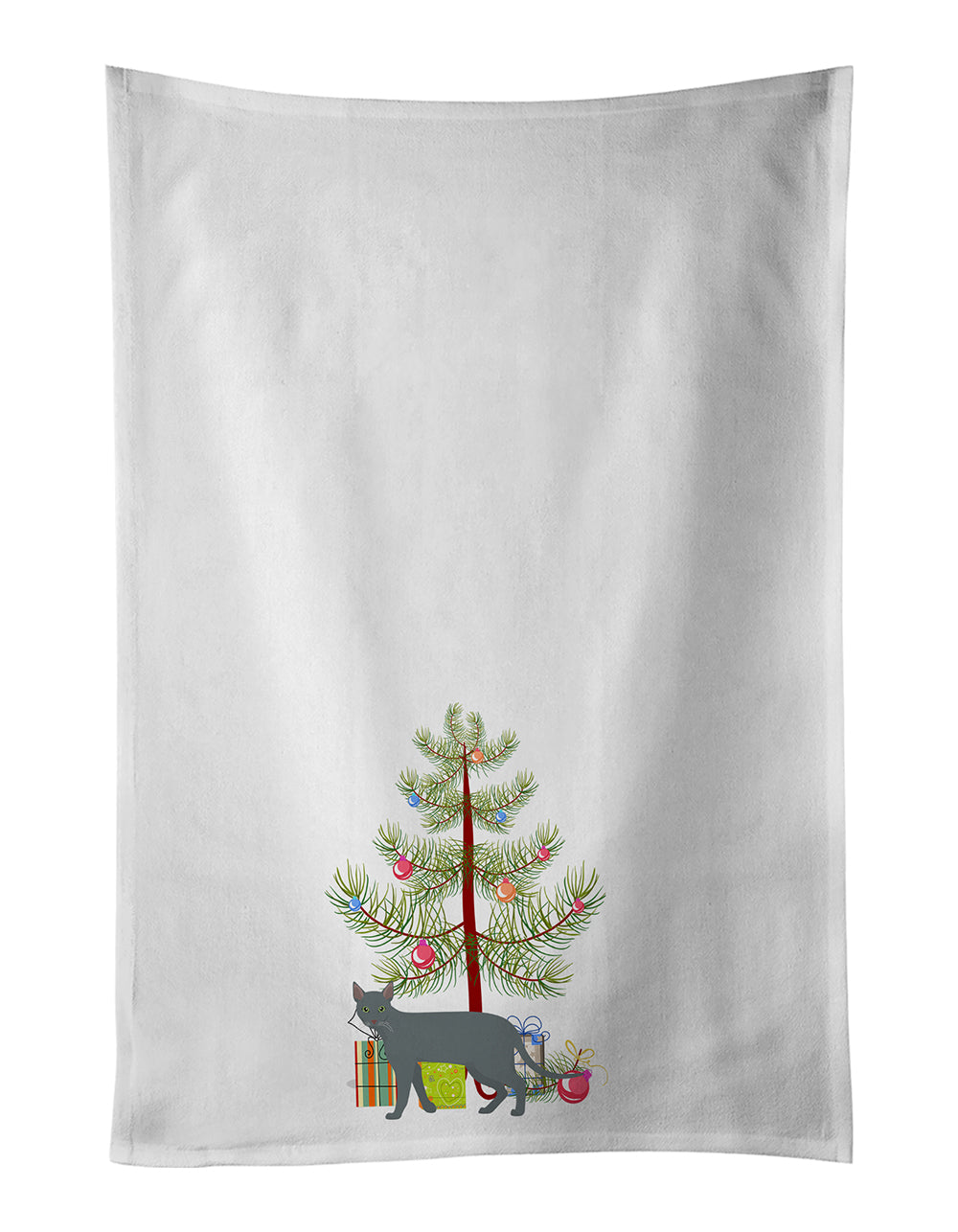 Buy this Raas Cat Merry Christmas White Kitchen Towel Set of 2