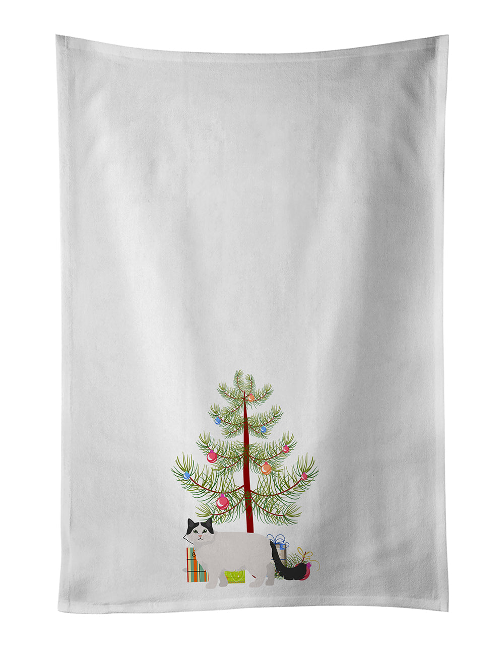 Buy this Ragamuffin #1 Cat Merry Christmas White Kitchen Towel Set of 2