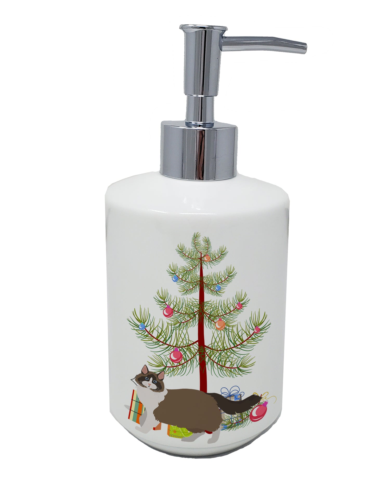Buy this Ragdoll #1 Cat Merry Christmas Ceramic Soap Dispenser