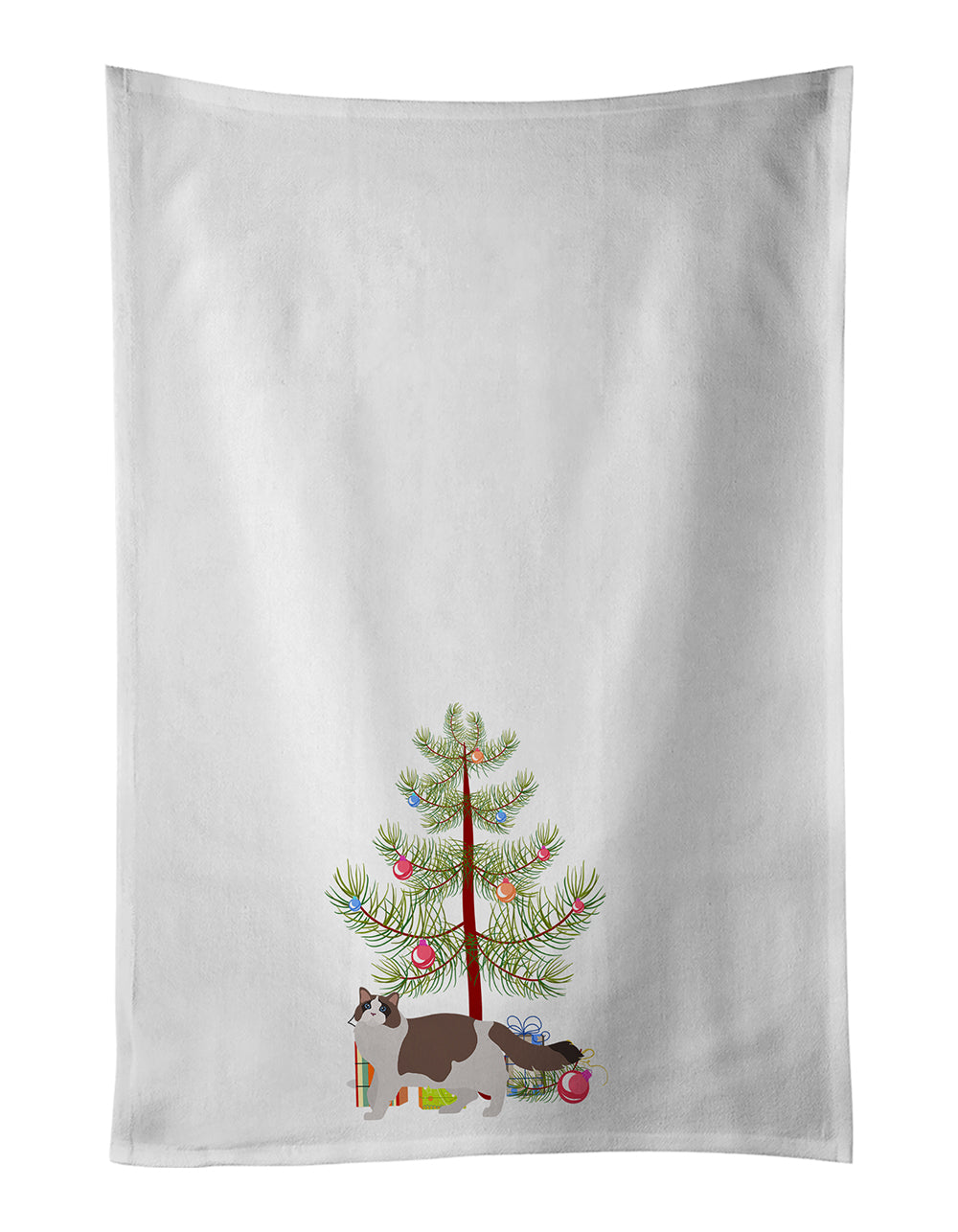 Buy this Ragdoll #3 Cat Merry Christmas White Kitchen Towel Set of 2