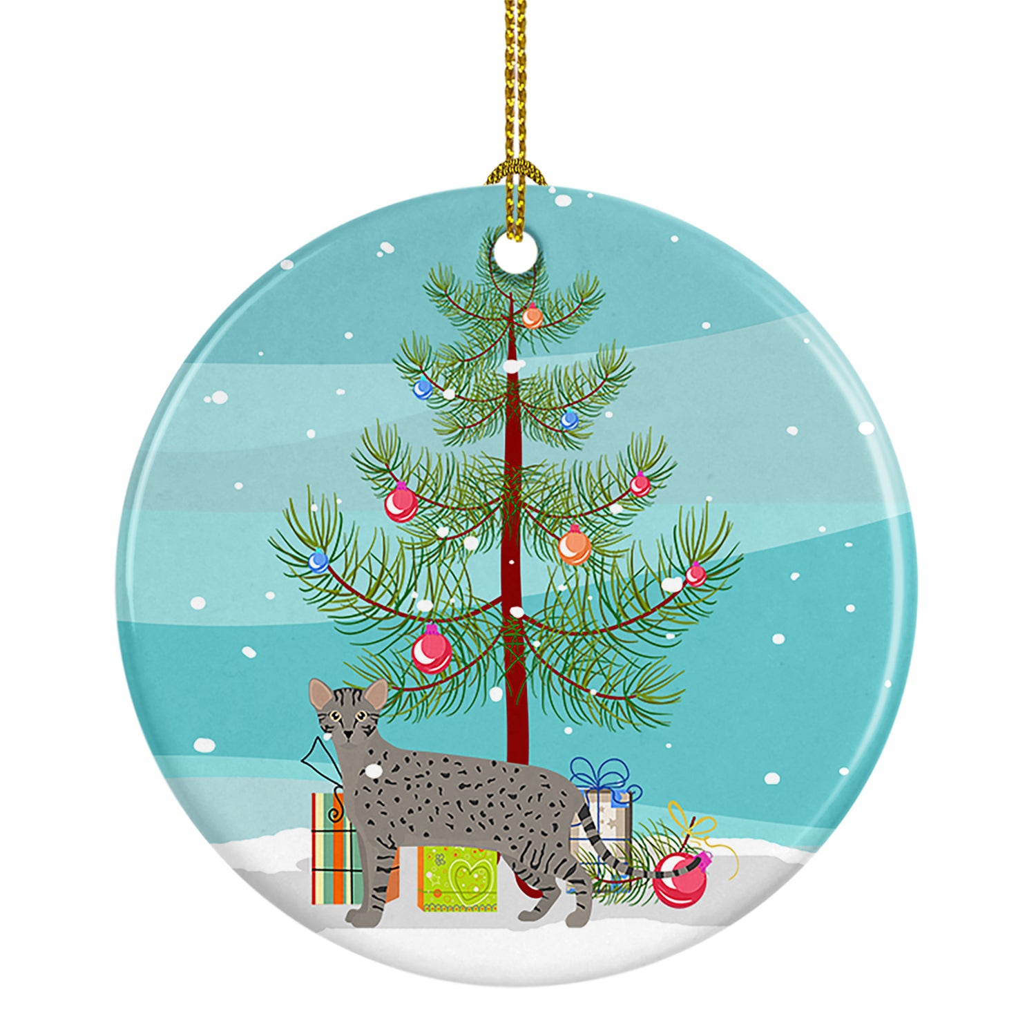 Buy this Safari #1 Cat Merry Christmas Ceramic Ornament