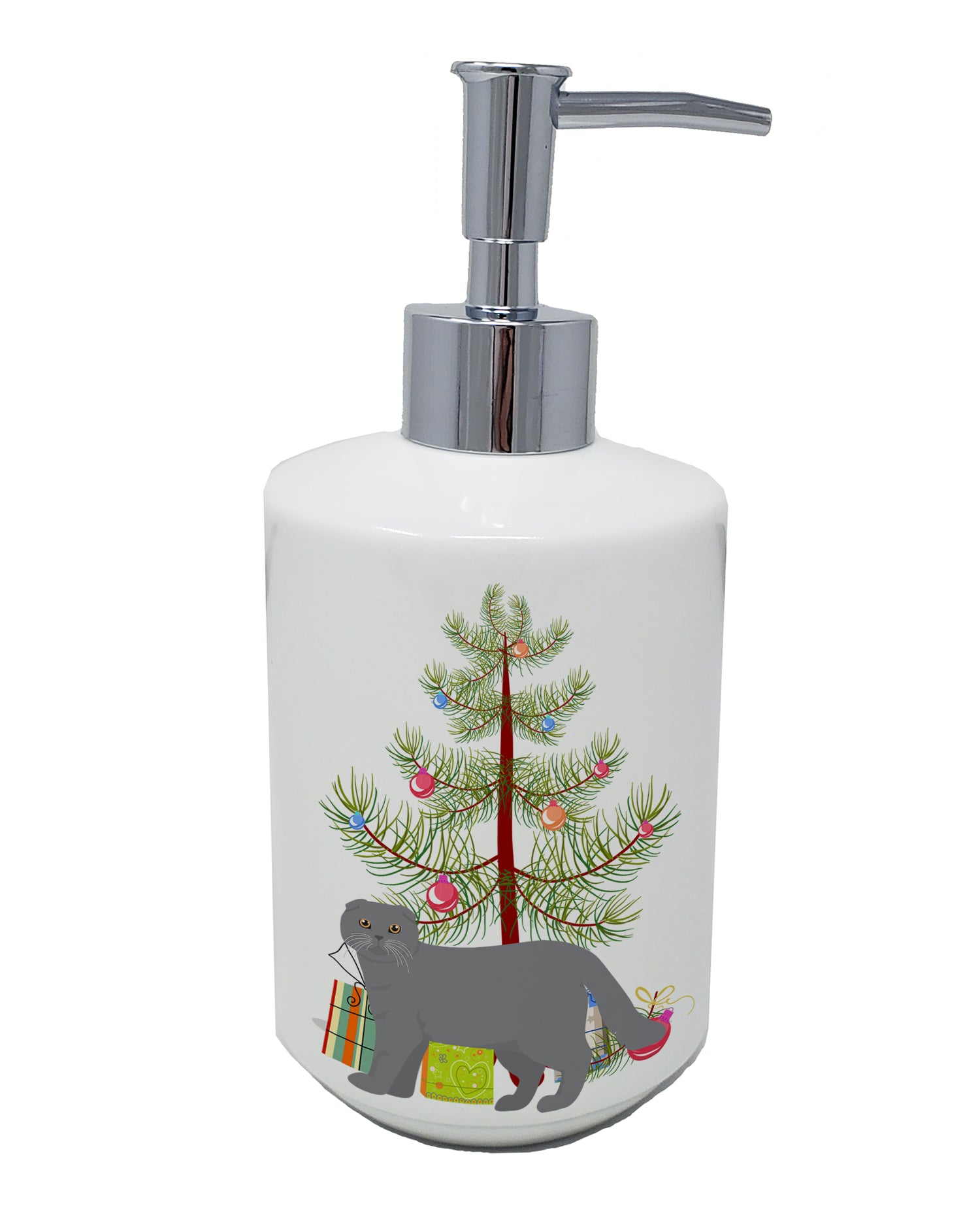 Buy this Scottish Fold #1 Cat Merry Christmas Ceramic Soap Dispenser