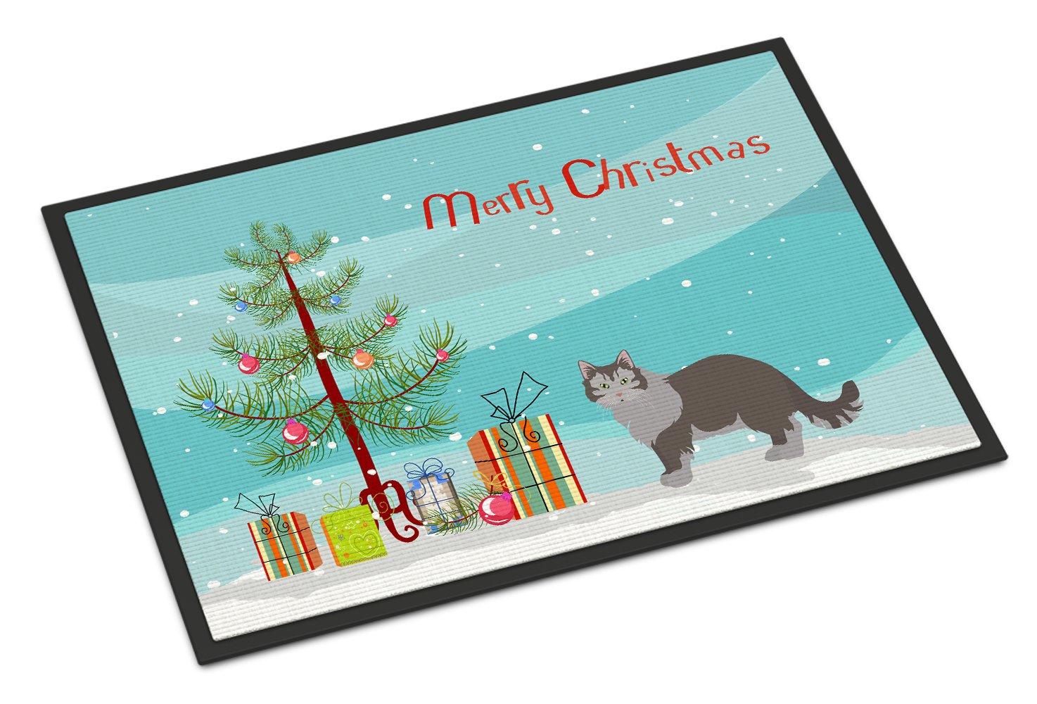 Siberian Forest #1 Cat Merry Christmas Indoor or Outdoor Mat 24x36 CK4714JMAT by Caroline's Treasures
