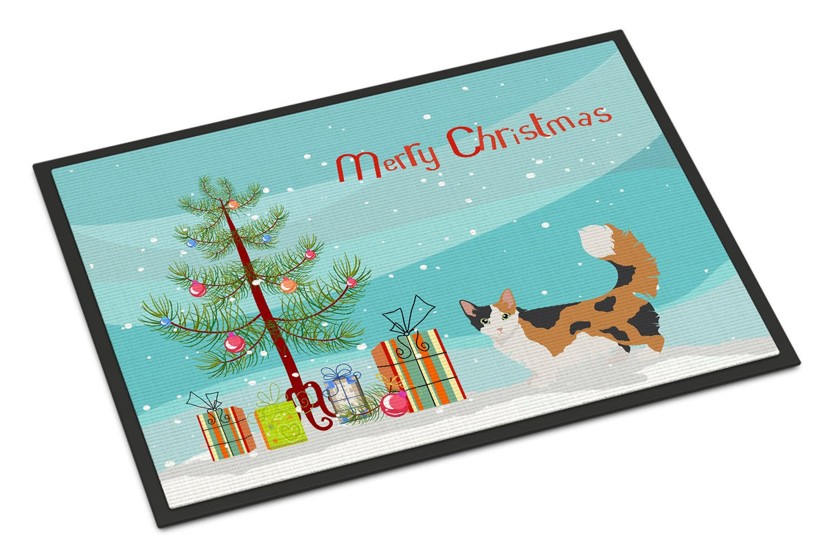 Skookum Cat Merry Christmas Indoor or Outdoor Mat 24x36 CK4717JMAT by Caroline&#39;s Treasures