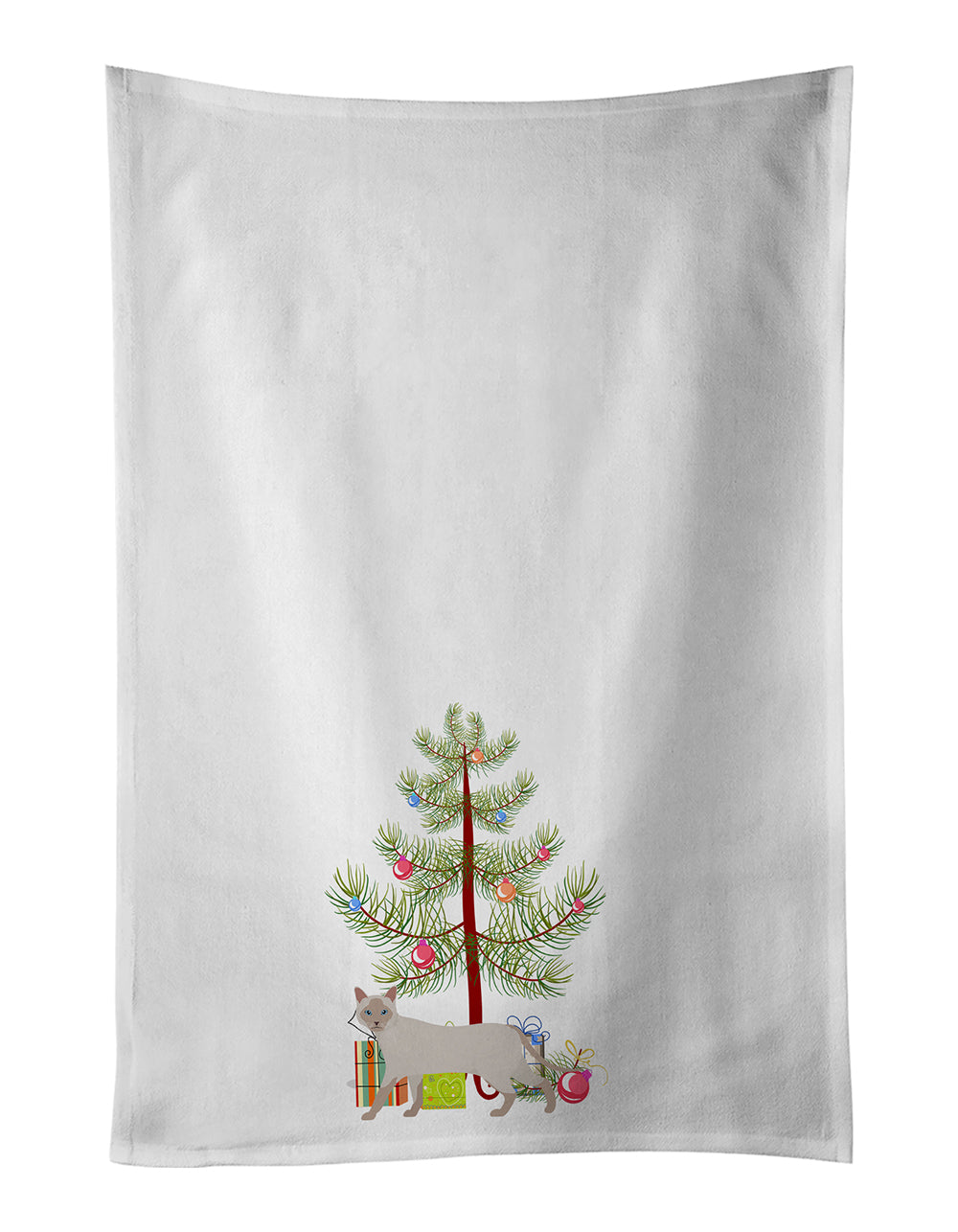 Buy this Thai Lilac Cat Merry Christmas White Kitchen Towel Set of 2