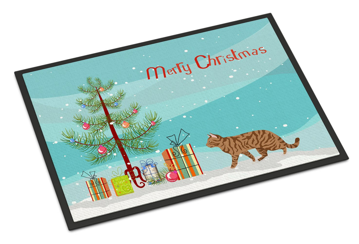 Toyger Cat Merry Christmas Indoor or Outdoor Mat 24x36 CK4731JMAT by Caroline&#39;s Treasures