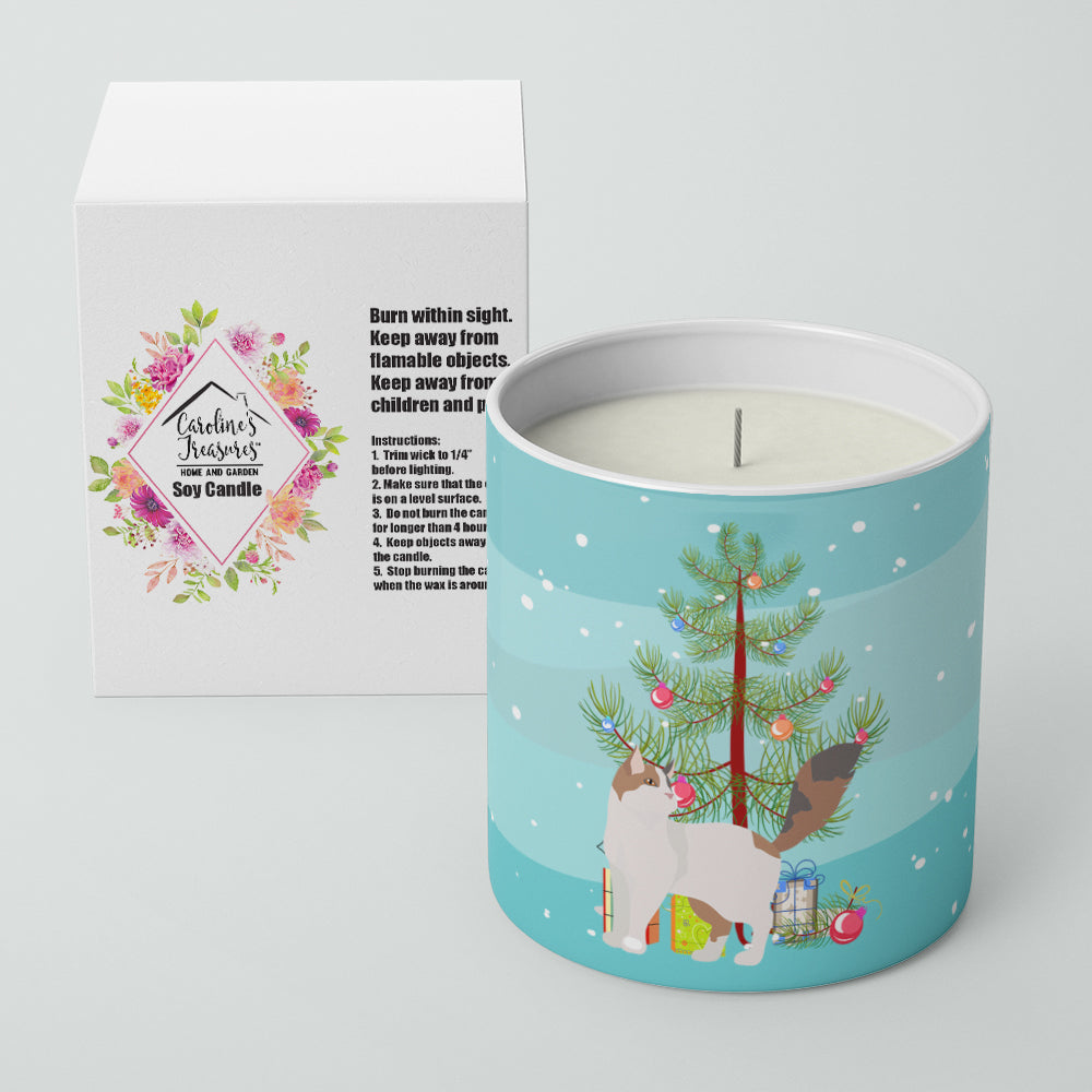 Turkish Van Cat Merry Christmas 10 oz Decorative Soy Candle - the-store.com