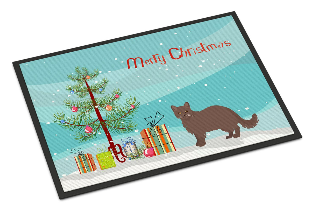 York Chocolate #1 Cat Merry Christmas Indoor or Outdoor Mat 24x36 CK4737JMAT by Caroline&#39;s Treasures