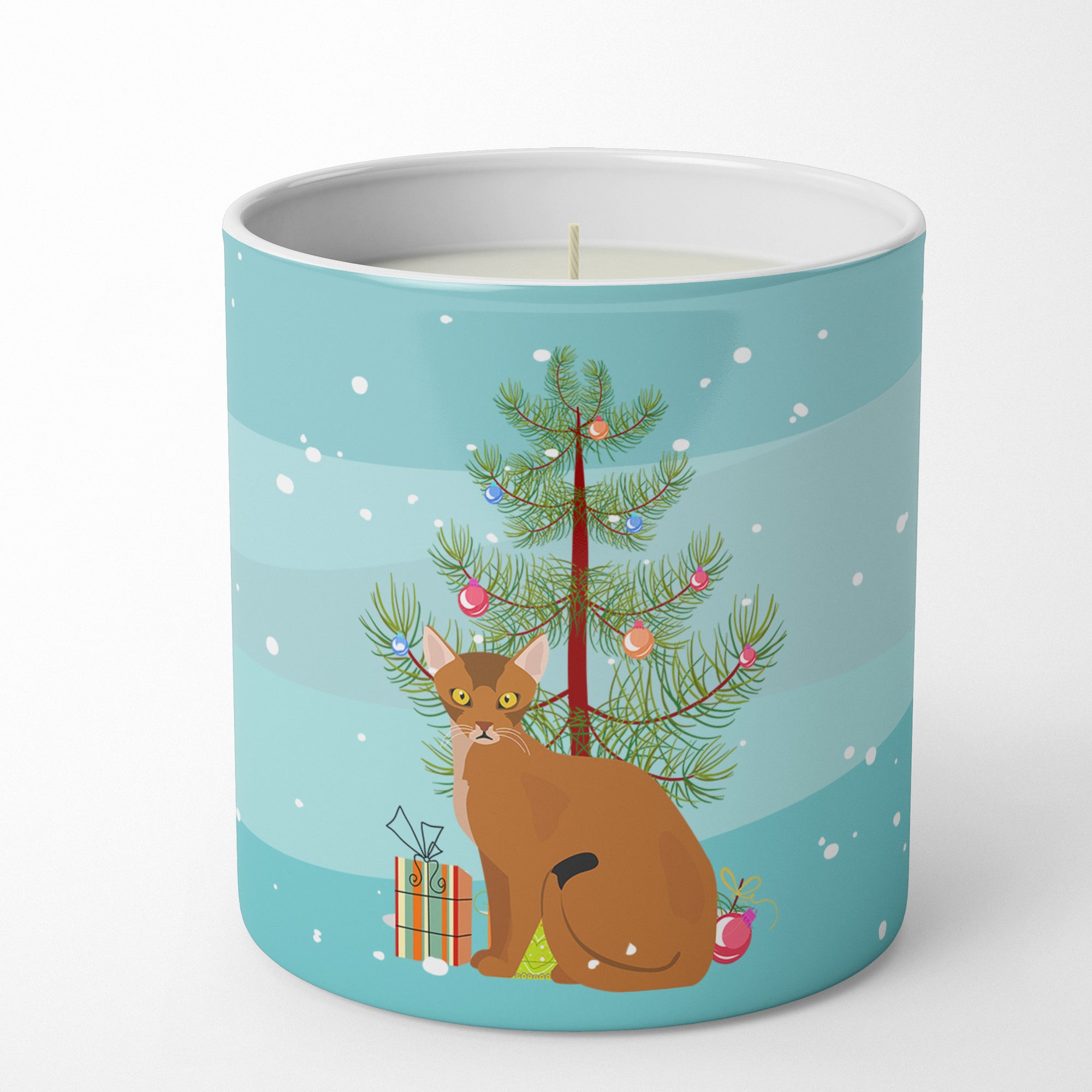 Buy this Abyssinian Cat Merry Christmas 10 oz Decorative Soy Candle