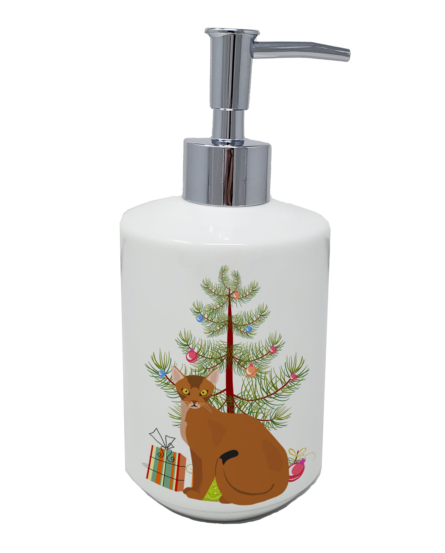 Buy this Abyssinian Cat Merry Christmas Ceramic Soap Dispenser