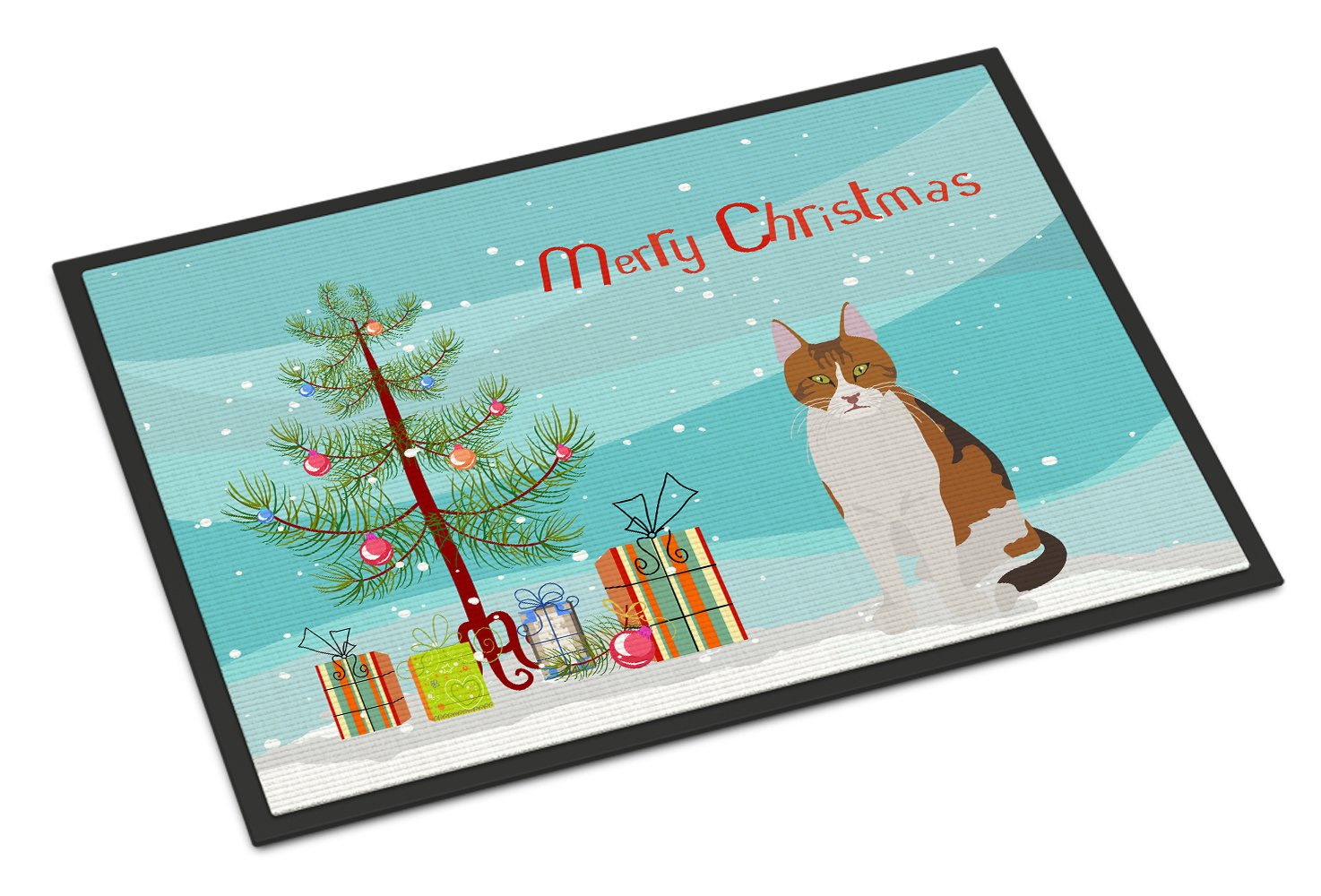 Aegean Cat Merry Christmas Indoor or Outdoor Mat 24x36 CK4740JMAT by Caroline's Treasures