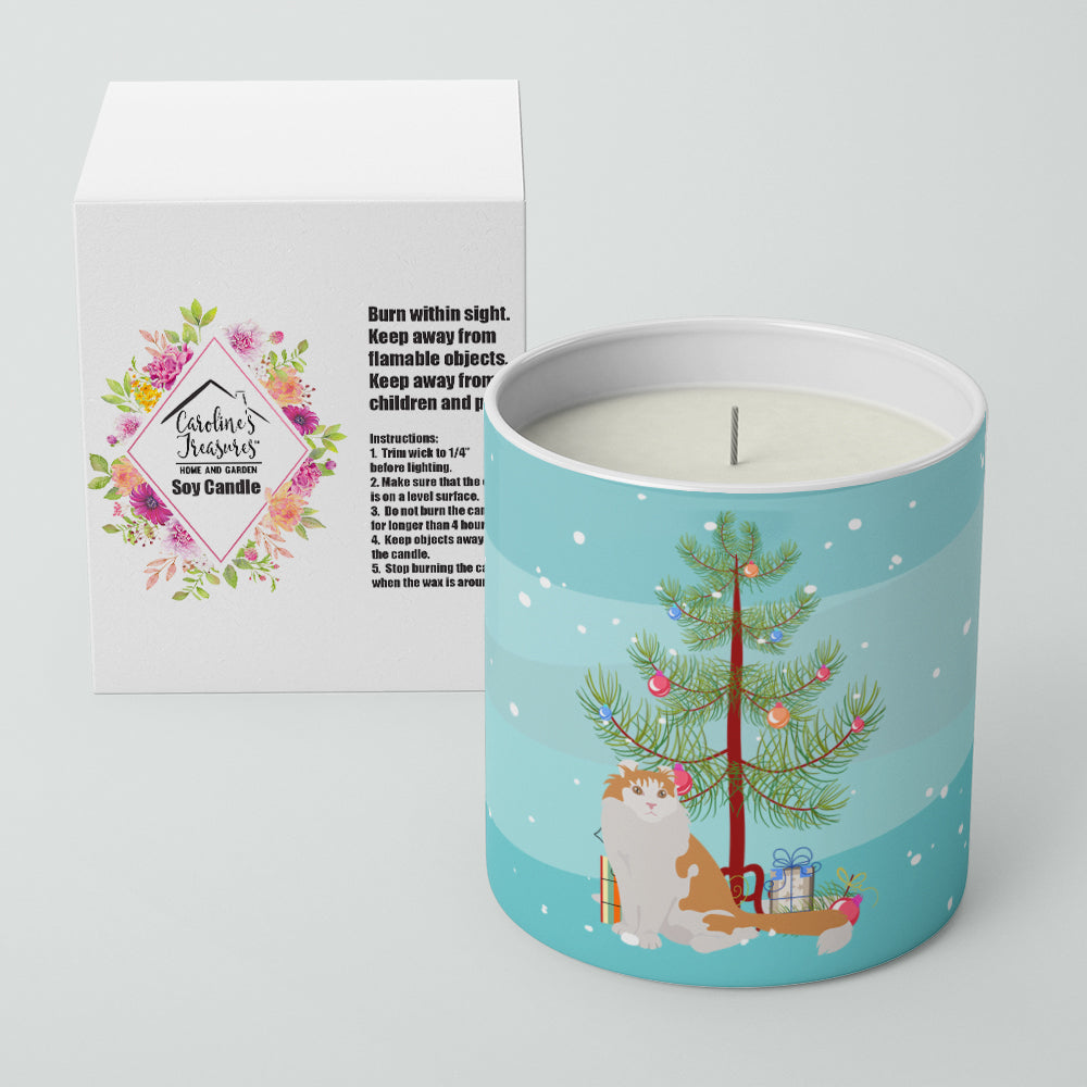 American Curl Cat Merry Christmas 10 oz Decorative Soy Candle - the-store.com