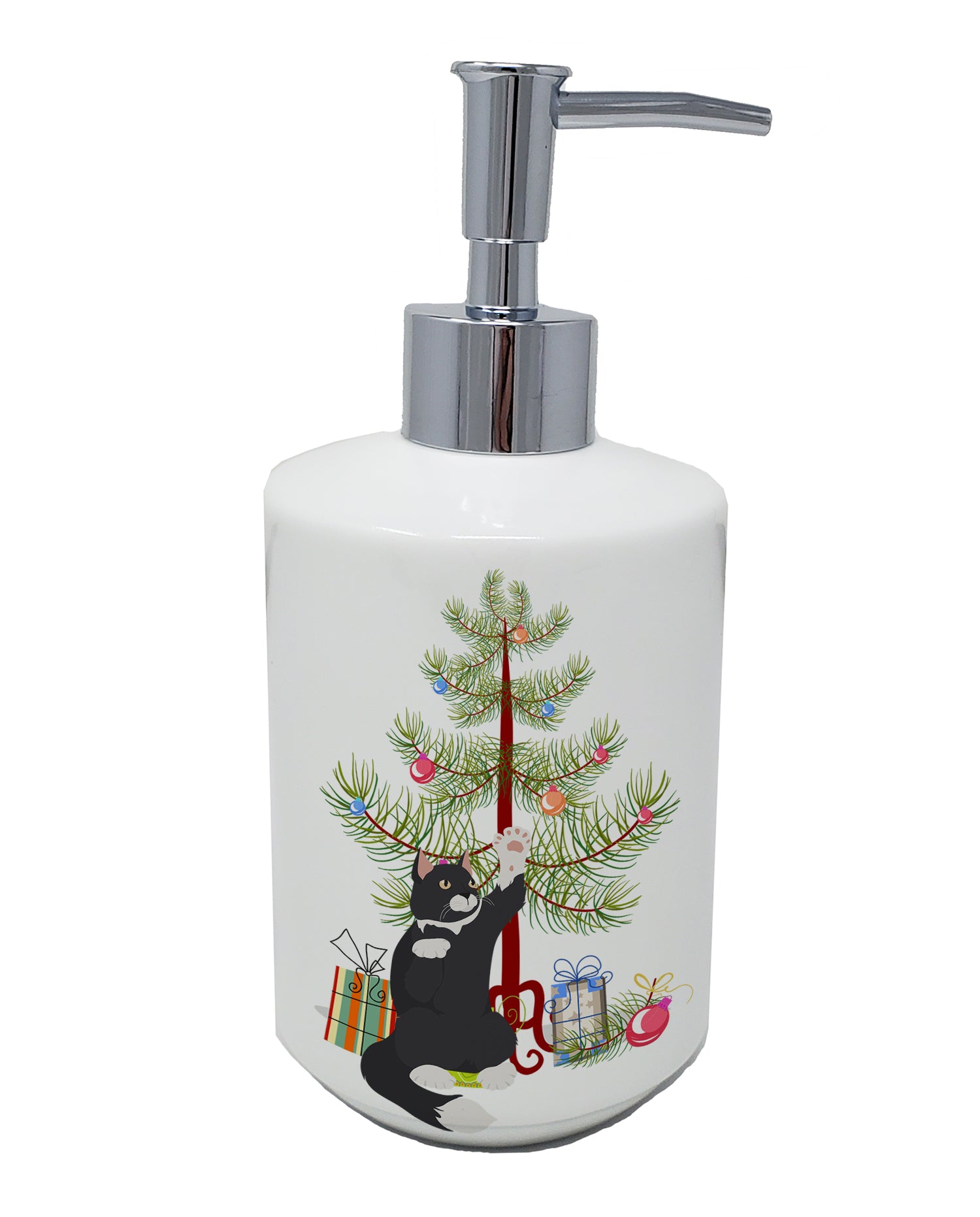 Buy this American Polydactyl Cat Merry Christmas Ceramic Soap Dispenser