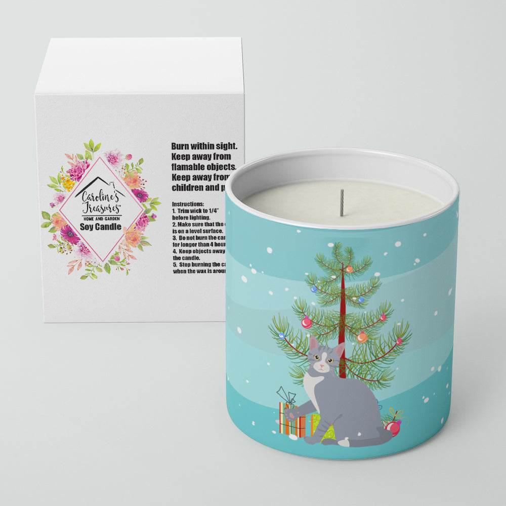 American Polydactyl #2 Cat Merry Christmas 10 oz Decorative Soy Candle - the-store.com