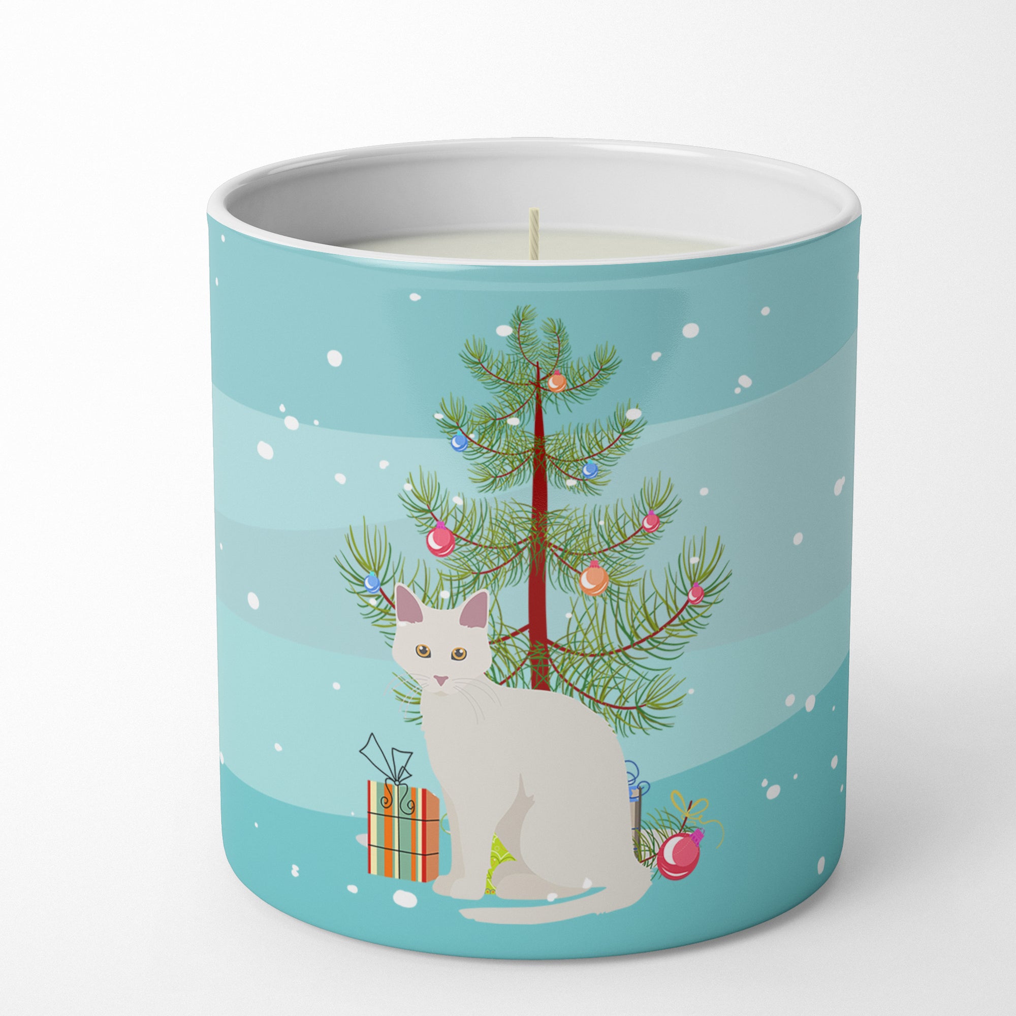 Buy this Aphrodite Giant Cat Merry Christmas 10 oz Decorative Soy Candle