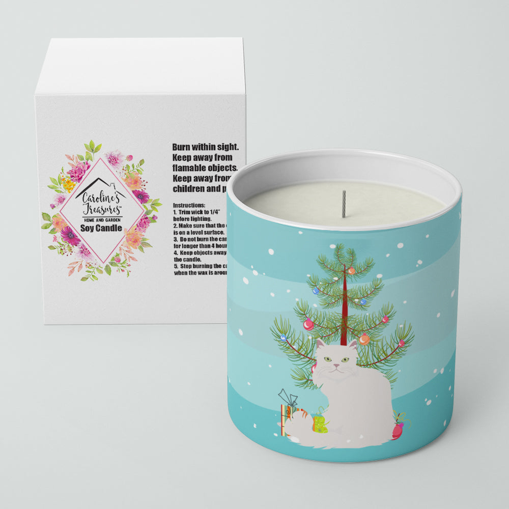 Asian Semi Longhaired Cat Merry Christmas 10 oz Decorative Soy Candle - the-store.com
