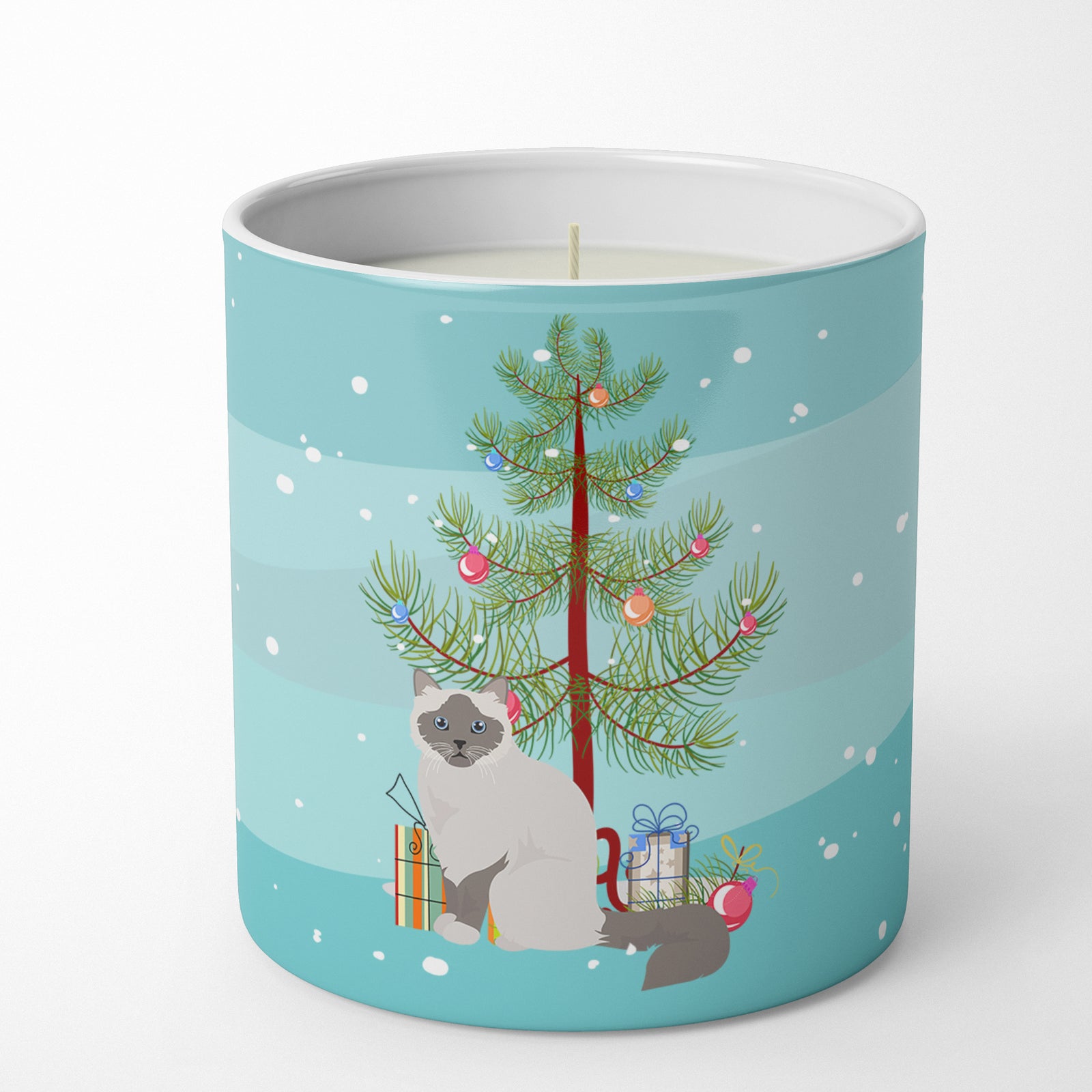Buy this Birman Cat Merry Christmas 10 oz Decorative Soy Candle
