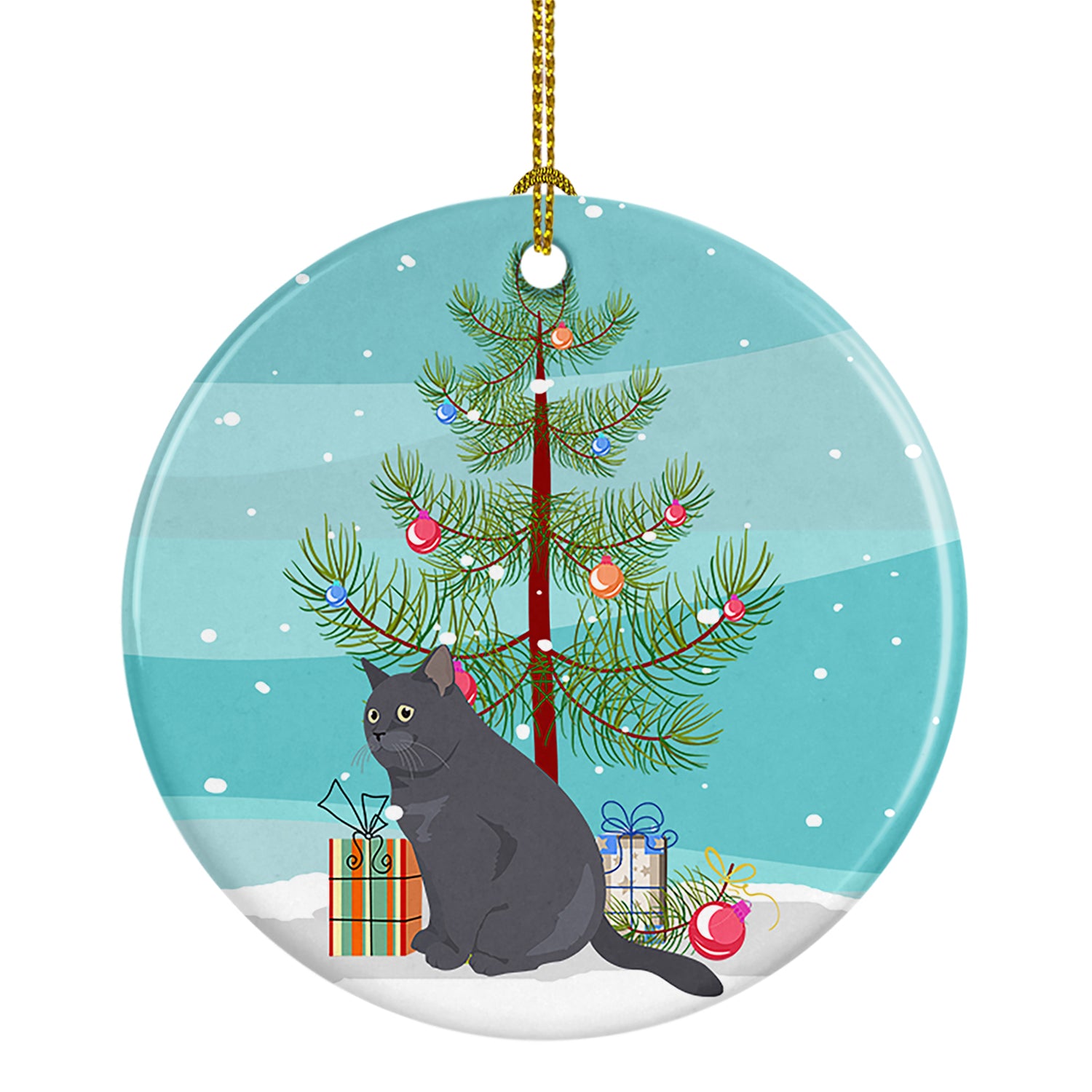 Buy this British Shorthair #1 Cat Merry Christmas Ceramic Ornament