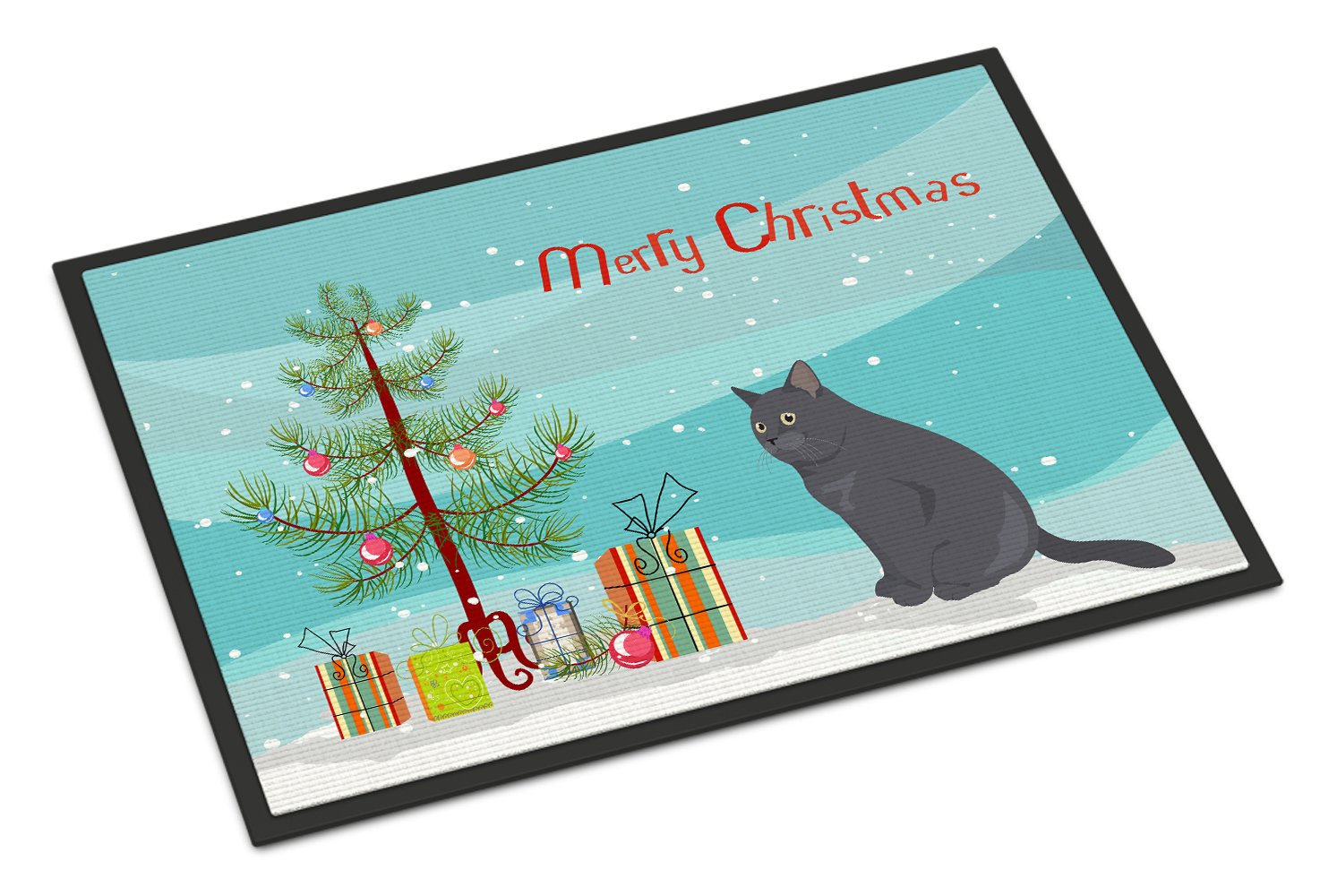 British Shorthair #1 Cat Merry Christmas Indoor or Outdoor Mat 24x36 CK4751JMAT by Caroline's Treasures