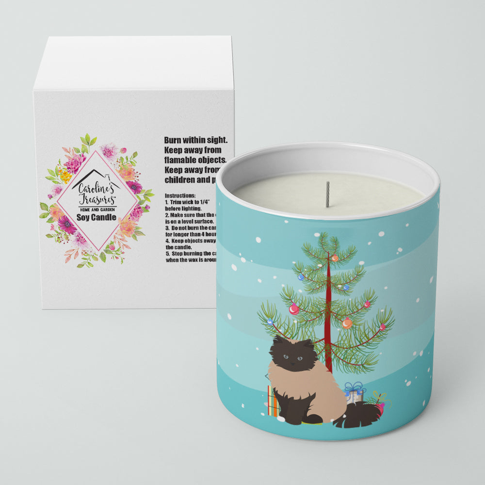 Colorpoint Persian Hymalayan #2 Cat Merry Christmas 10 oz Decorative Soy Candle - the-store.com