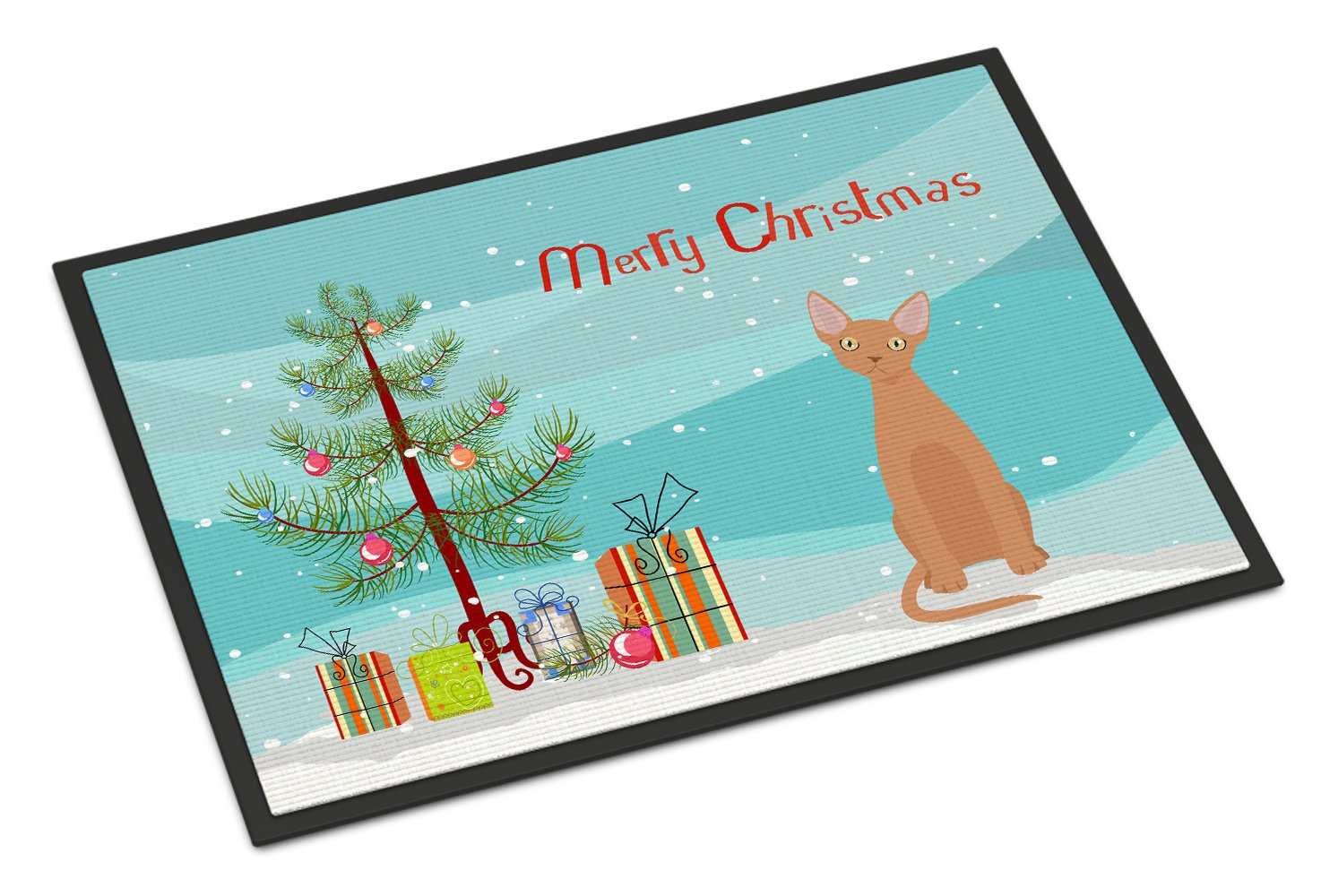Devon Rex #1 Cat Merry Christmas Indoor or Outdoor Mat 24x36 CK4762JMAT by Caroline's Treasures