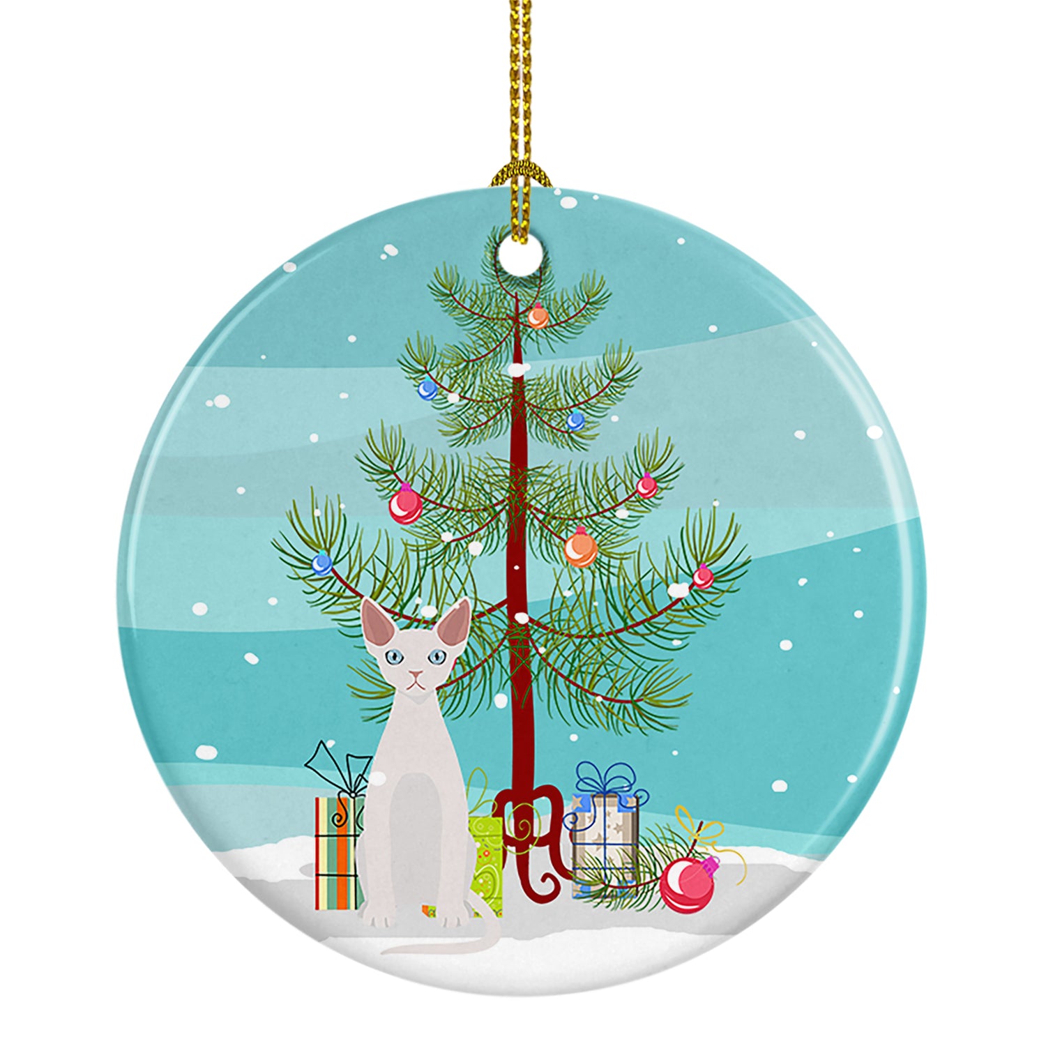 Buy this Devon Rex #2 Cat Merry Christmas Ceramic Ornament