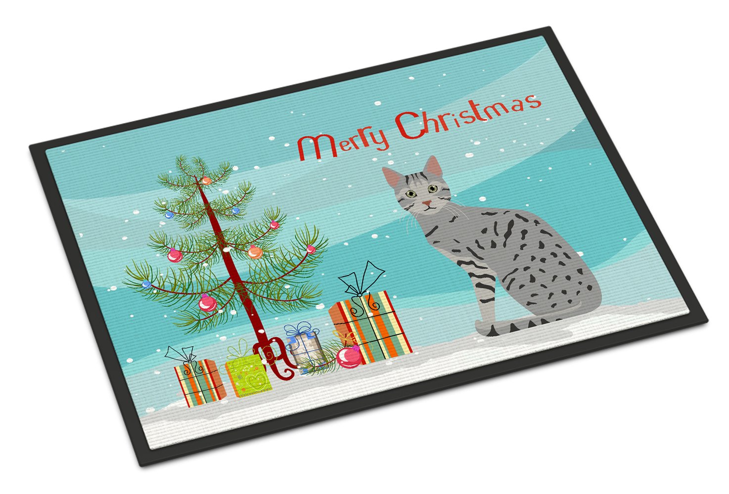 Egyptian Mau Cat Merry Christmas Indoor or Outdoor Mat 24x36 CK4766JMAT by Caroline's Treasures