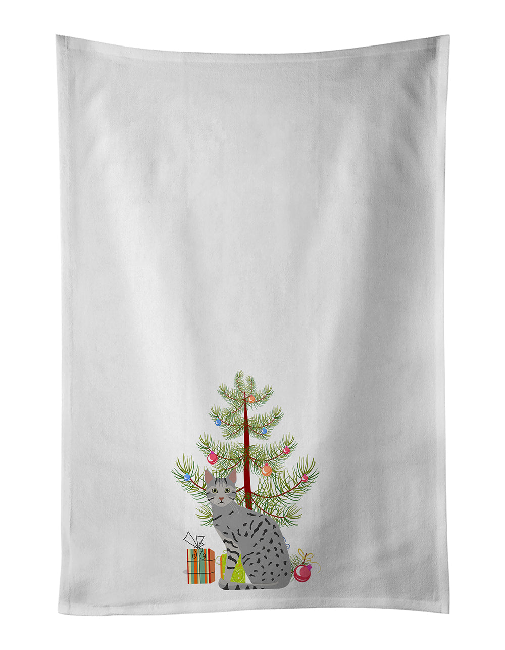 Buy this Egyptian Mau Cat Merry Christmas White Kitchen Towel Set of 2